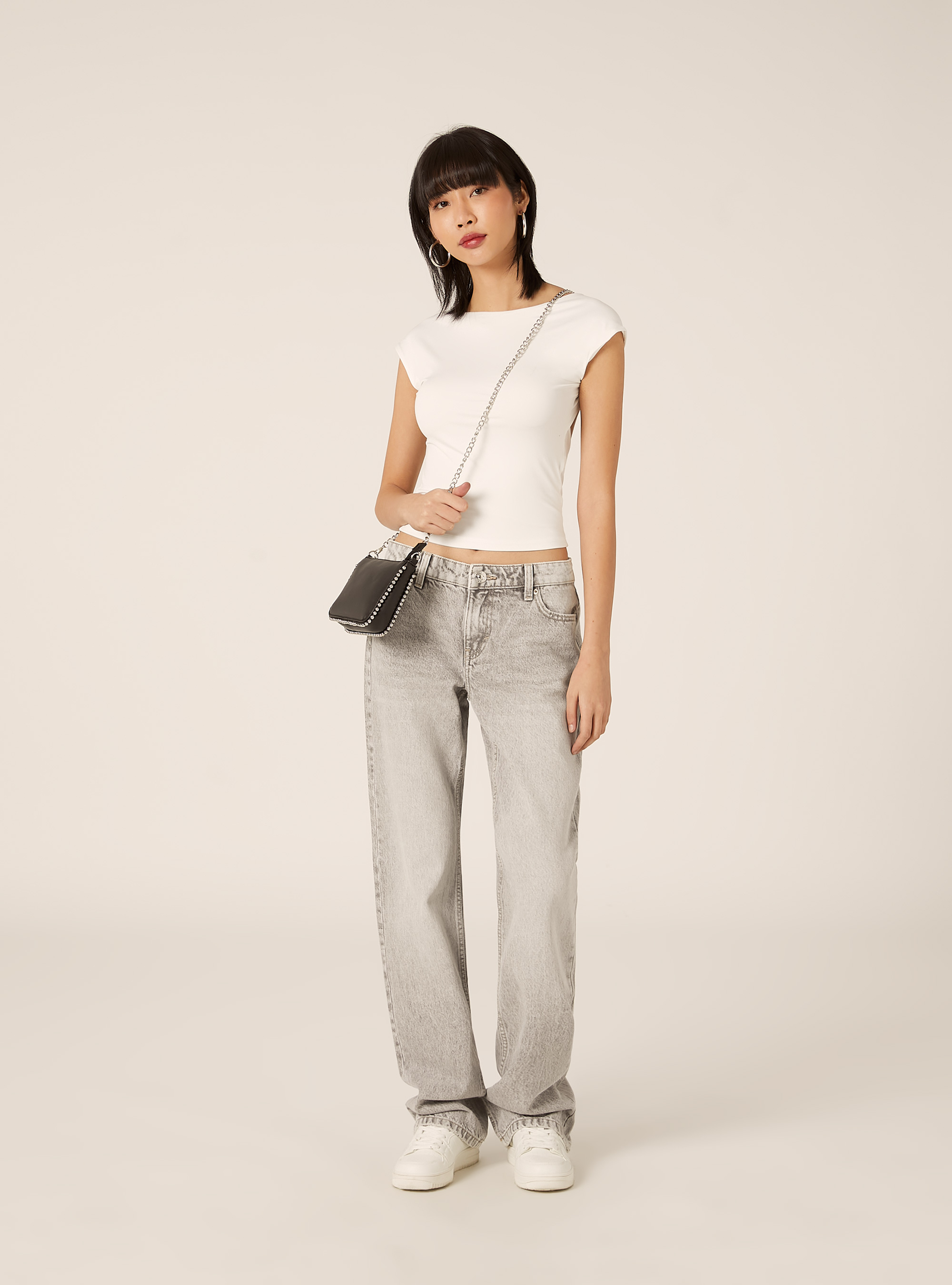 Maglietta con schiena scoperta, WH2 WHITE