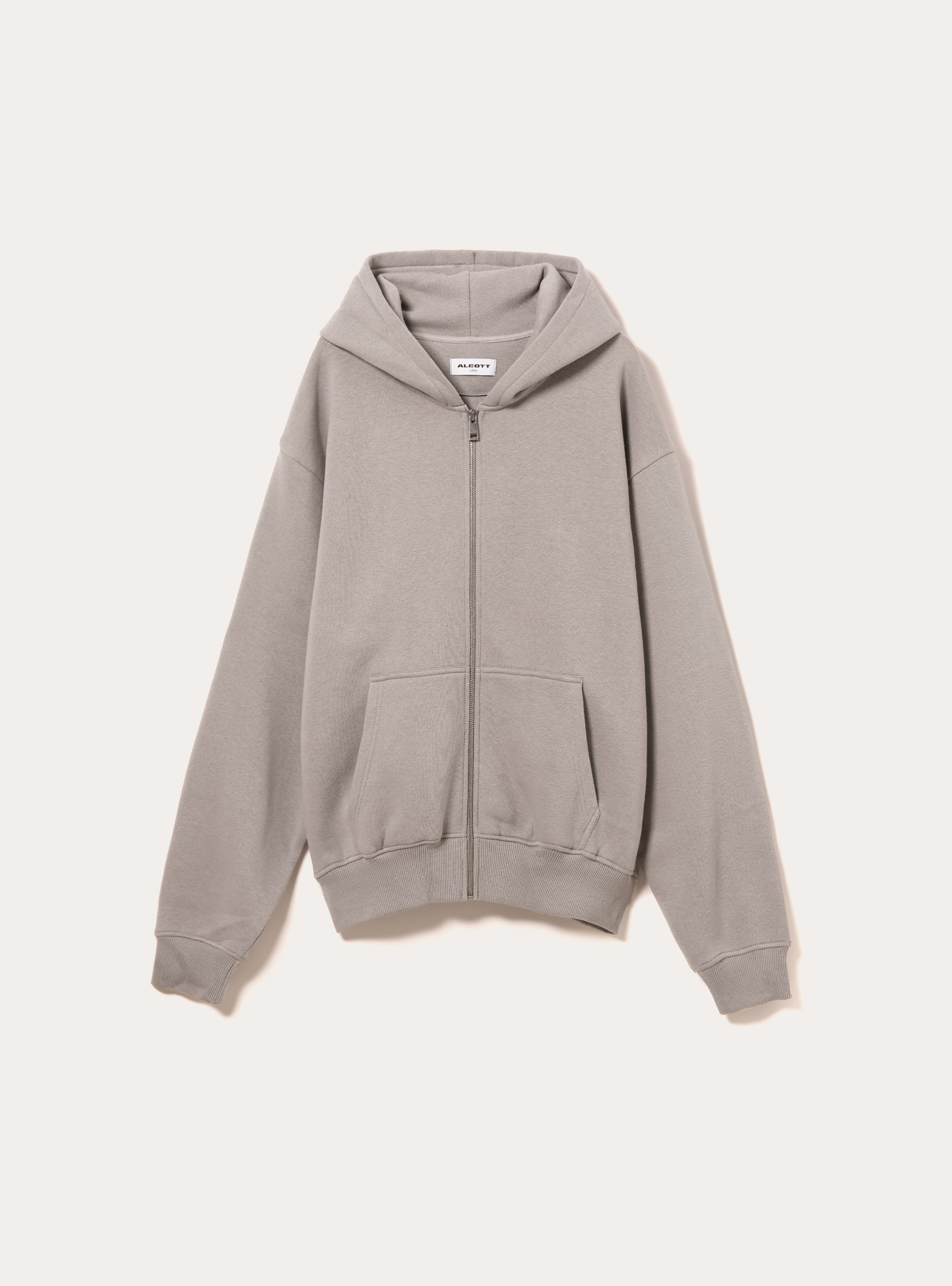 Boxy fit zip-up hoodie, GY2 GREY MEDIUM