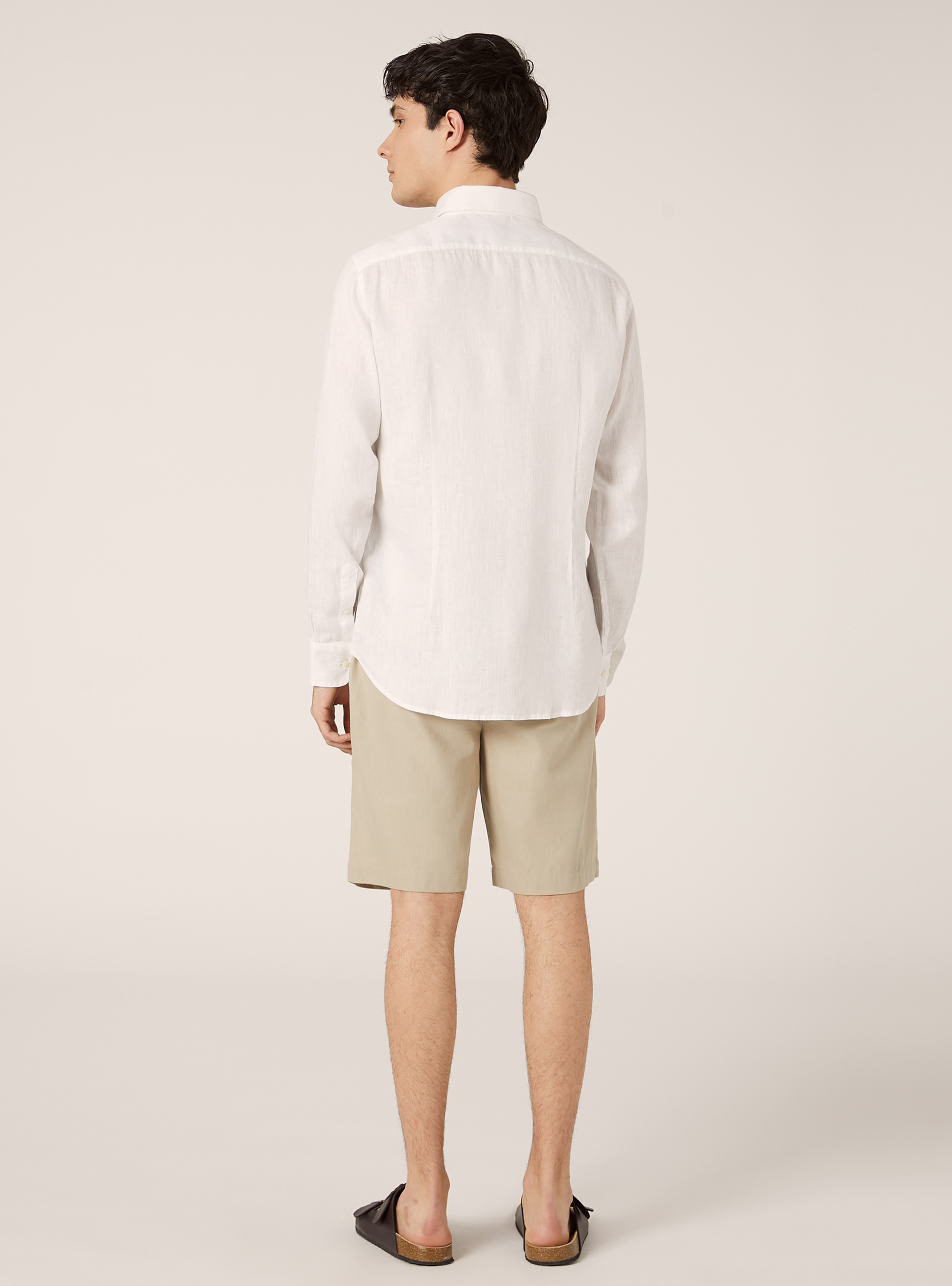 Langärmeliges Hemd aus reinem Leinen, WH3 WHITE