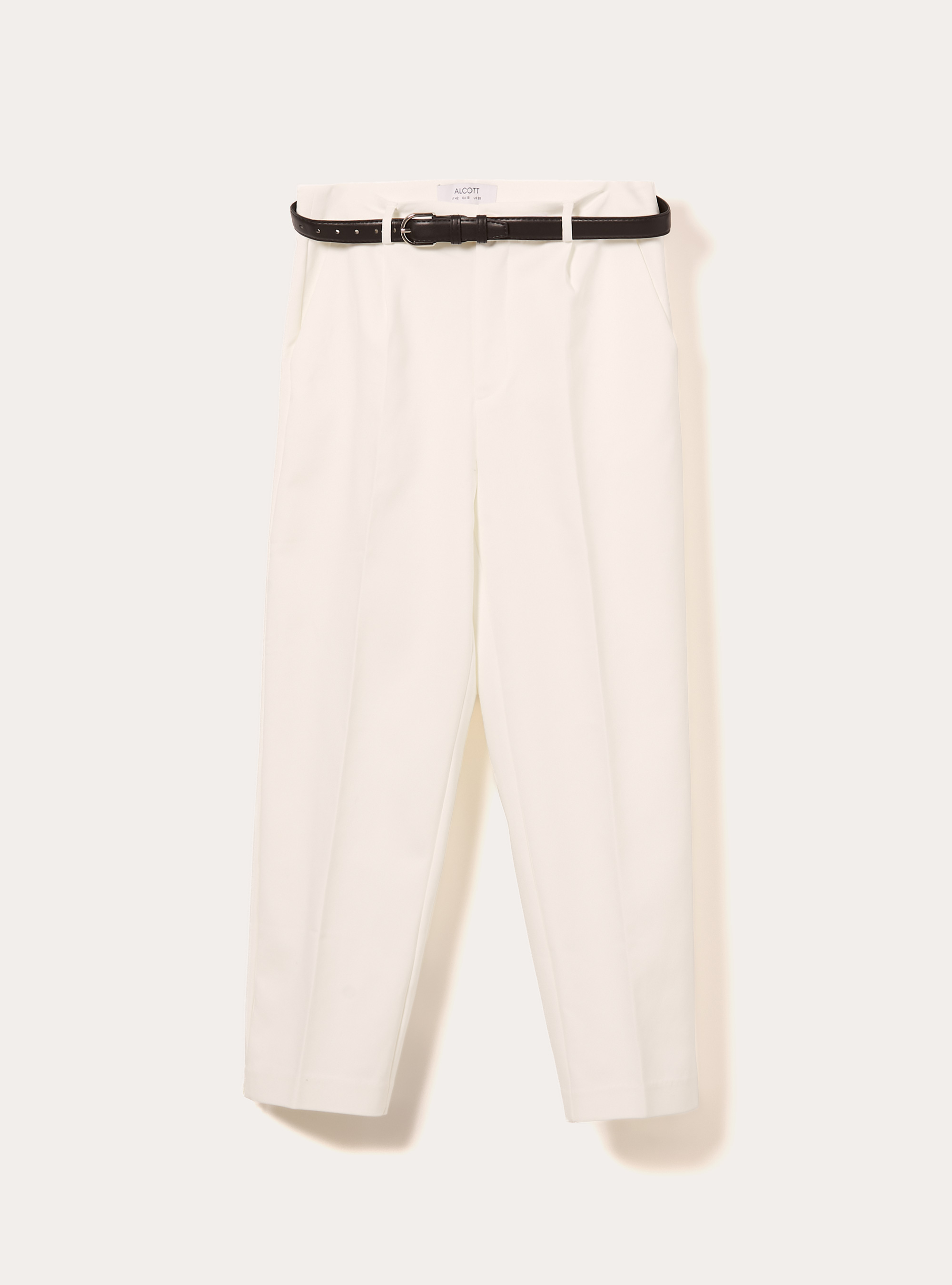 Pantalon ajusté avec ceinture, WH1 OFF WHITE