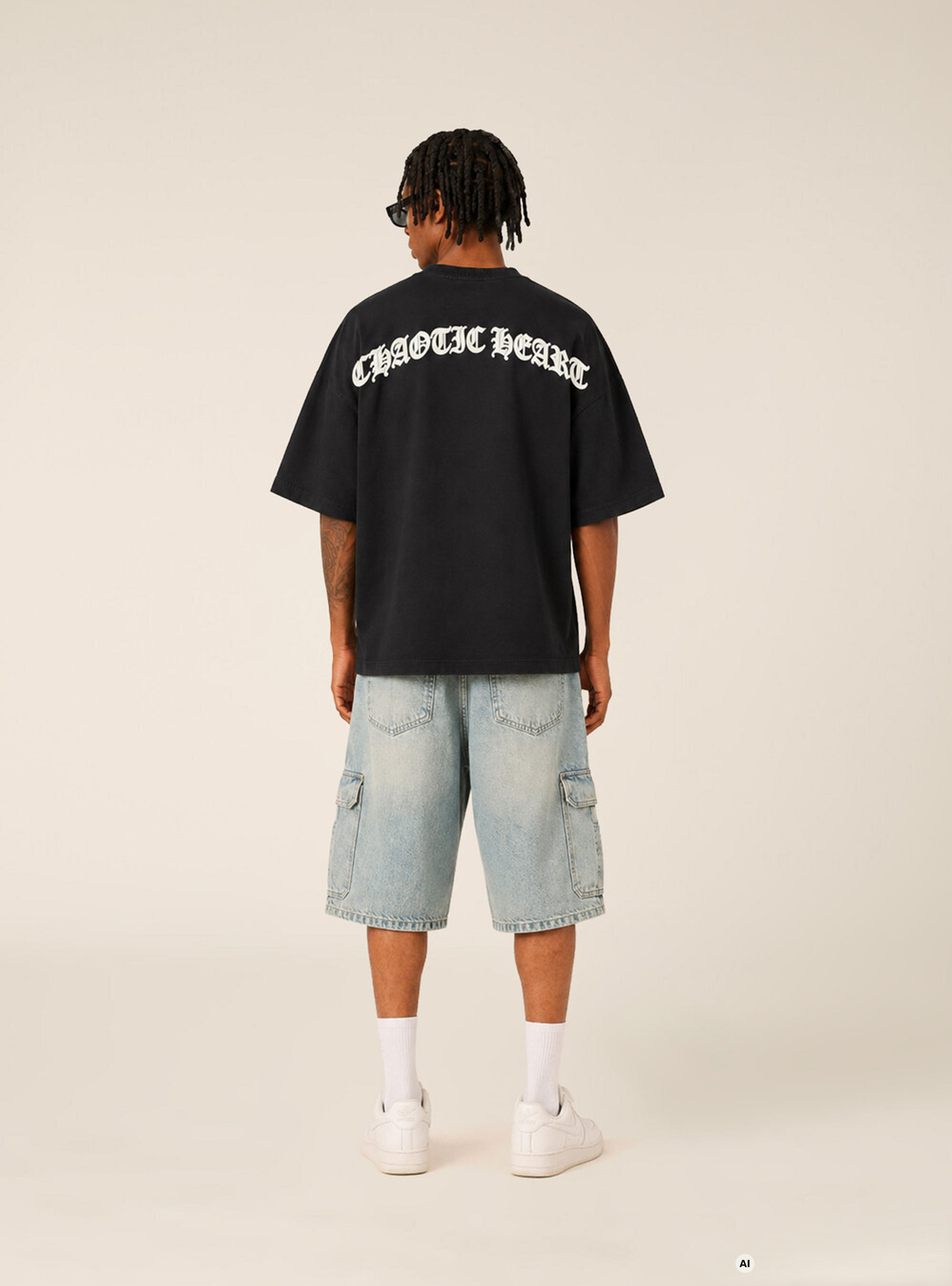 Printed Boxy Fit T-Shirt, BK1 BLACK