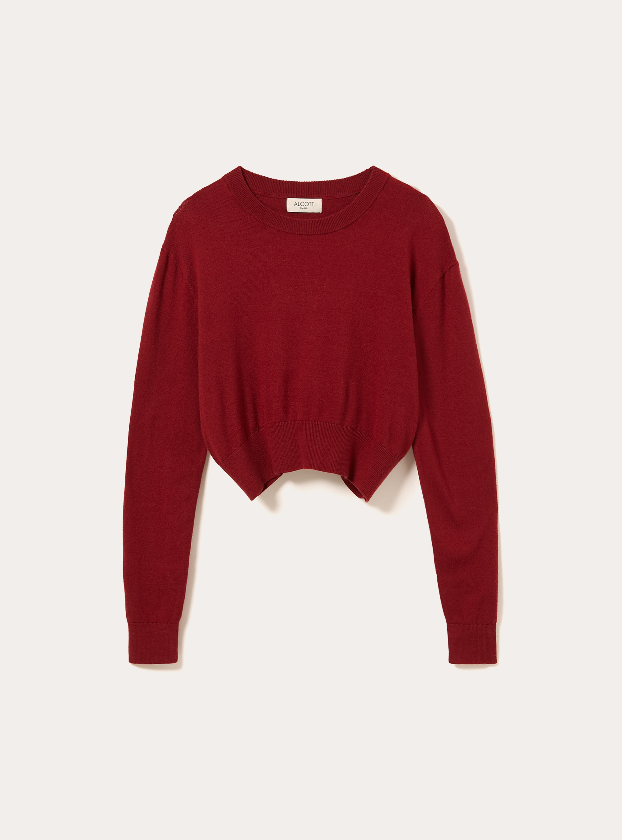 Boxy fit crew neck pullover, BO2 BORDEAUX MEDIUM