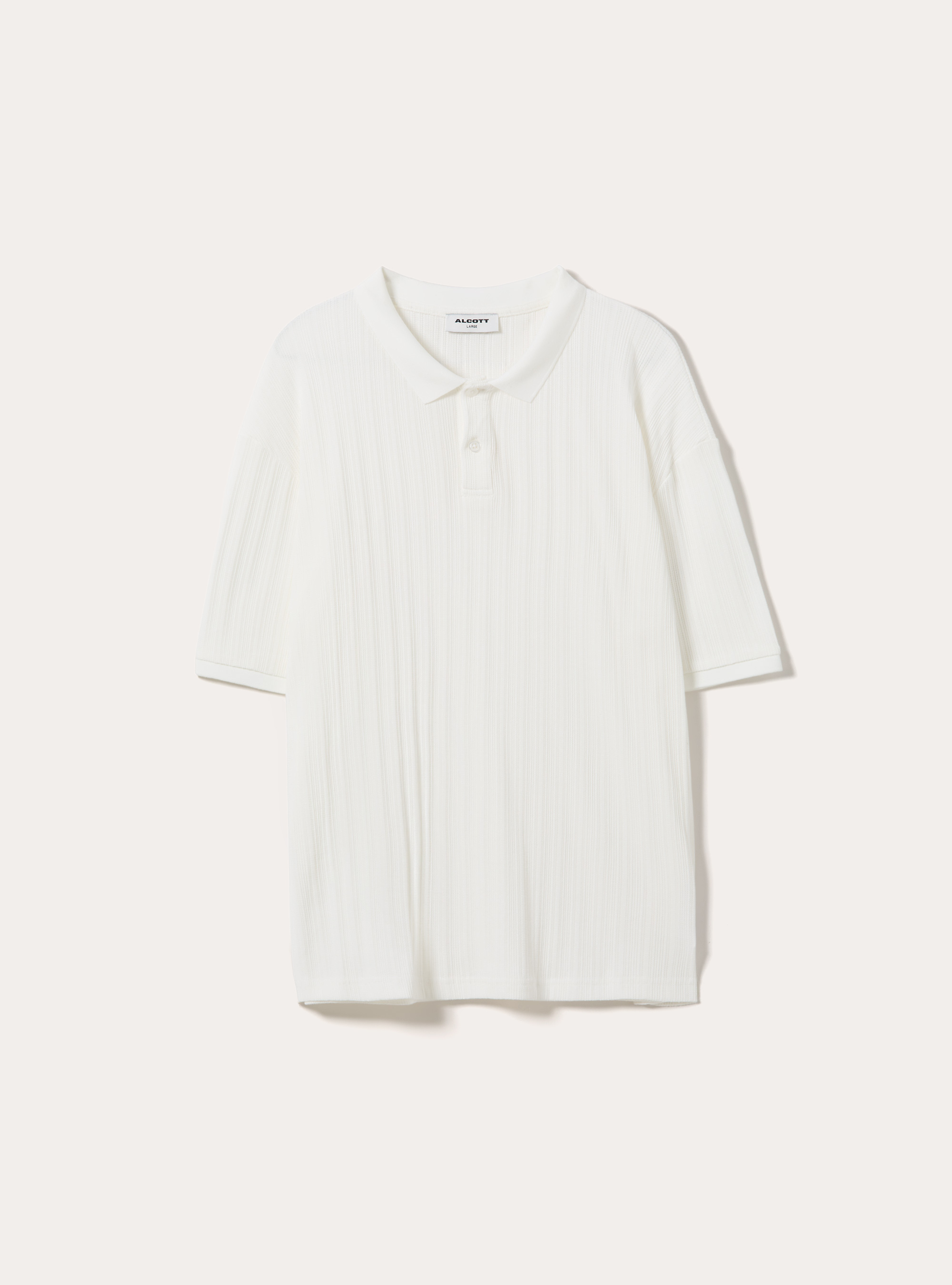 Polo en Jersey Structur&eacute; Coupe Regular Fit, WH2 WHITE
