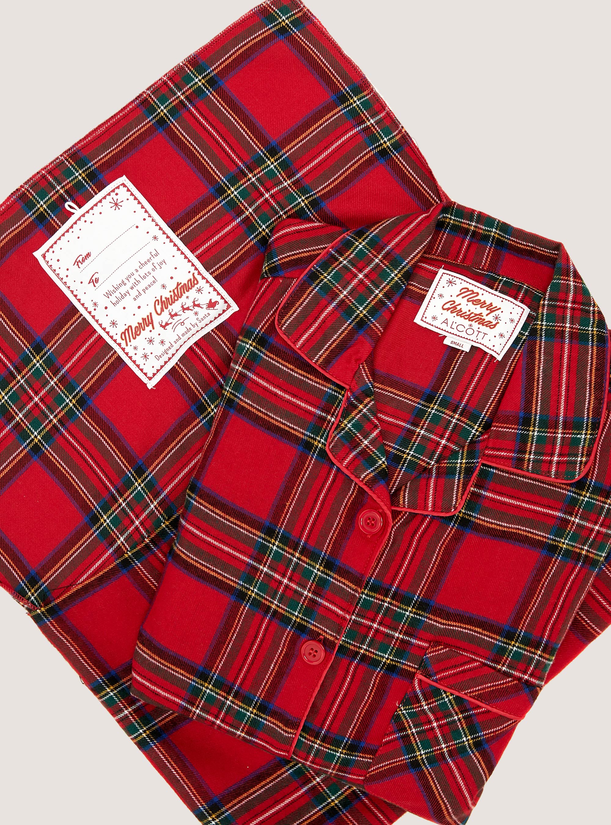 Pigiama Christmas Family Collection in tartan, RD2 RED MEDIUM