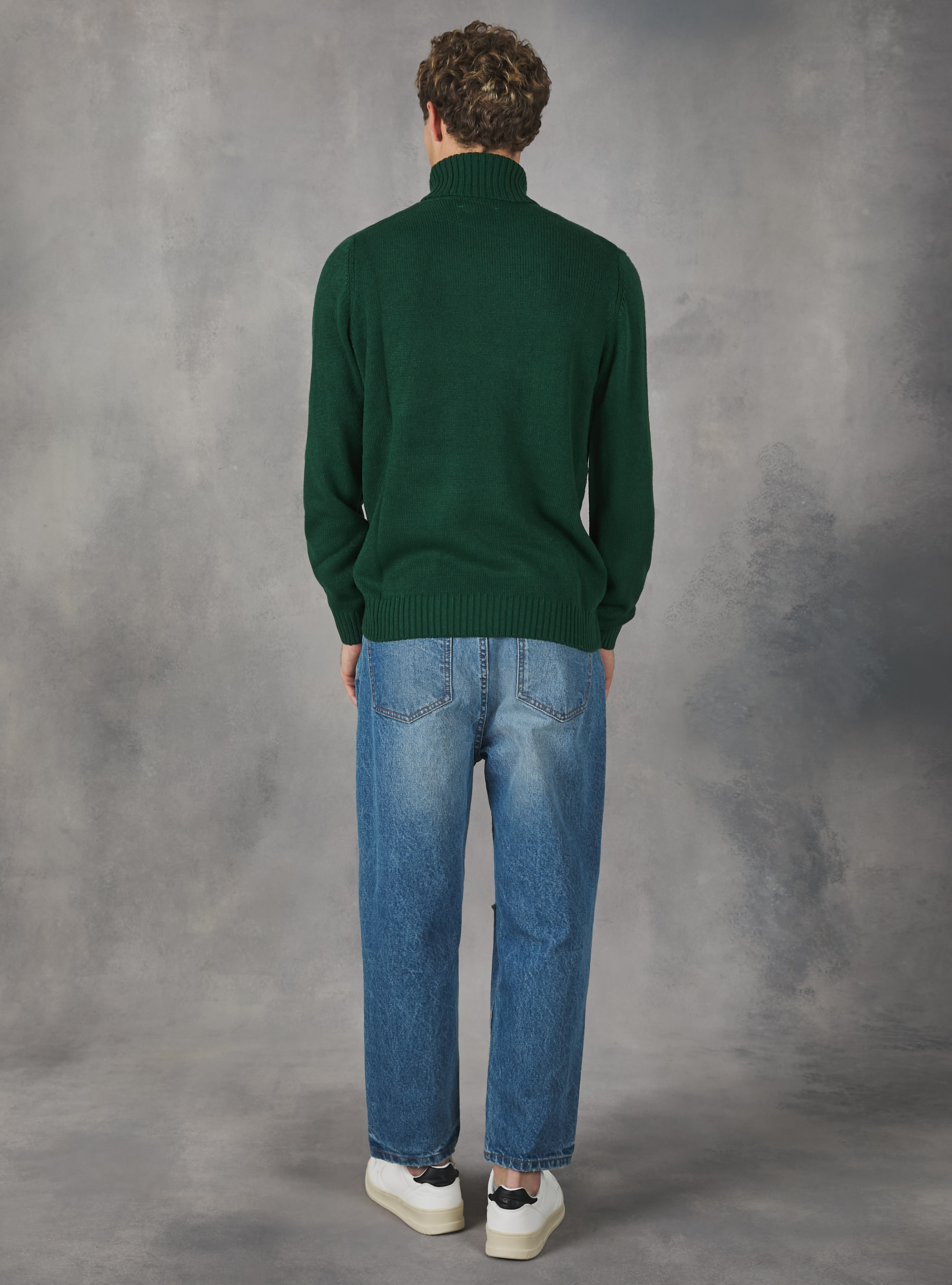 Pullover a collo alto cachemire touch, GN1 GREEN DARK