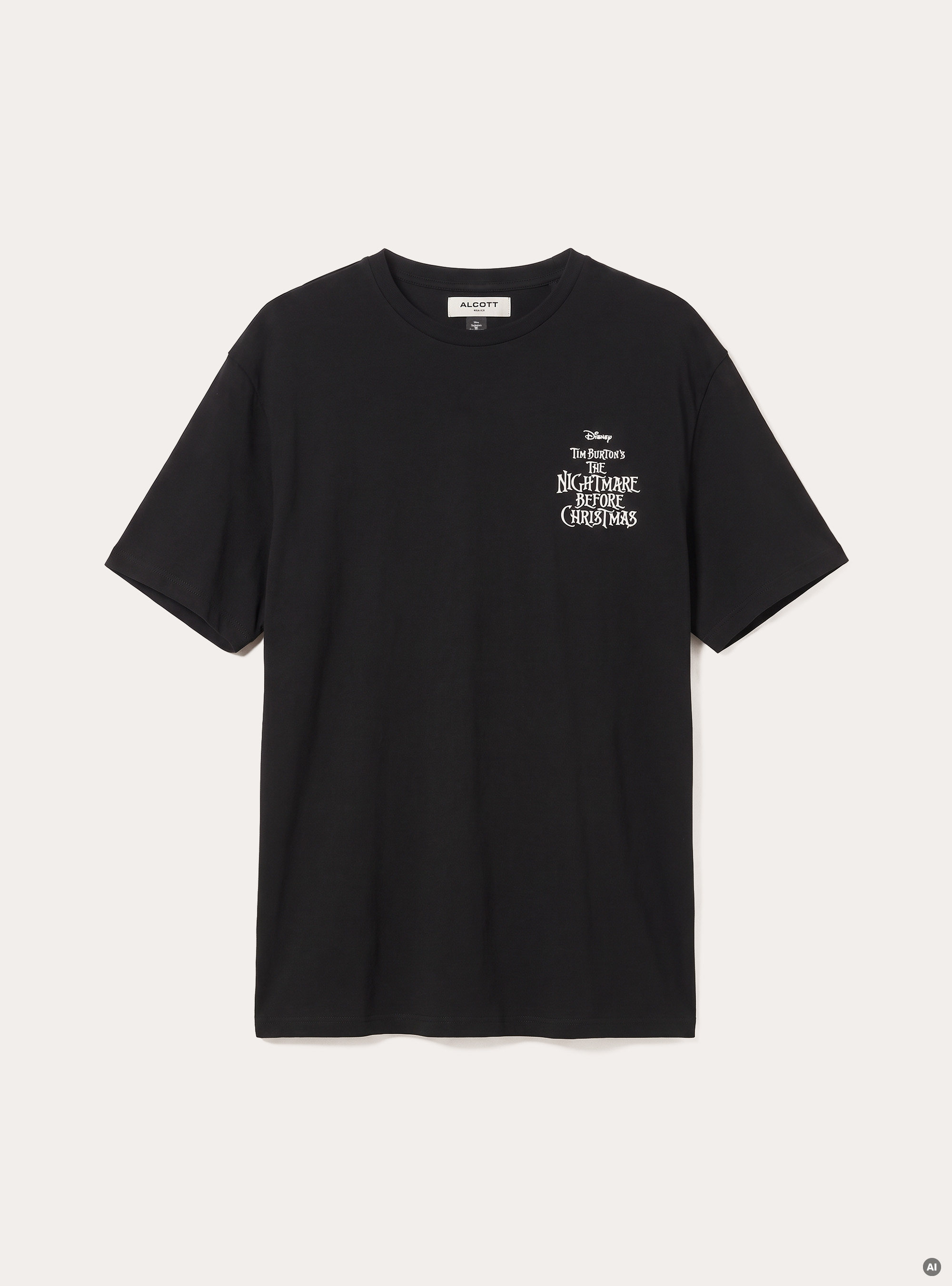 Camiseta con estampado Welcome to Halloween Town Nightmare Before Christmas / Alcott, BK1 BLACK