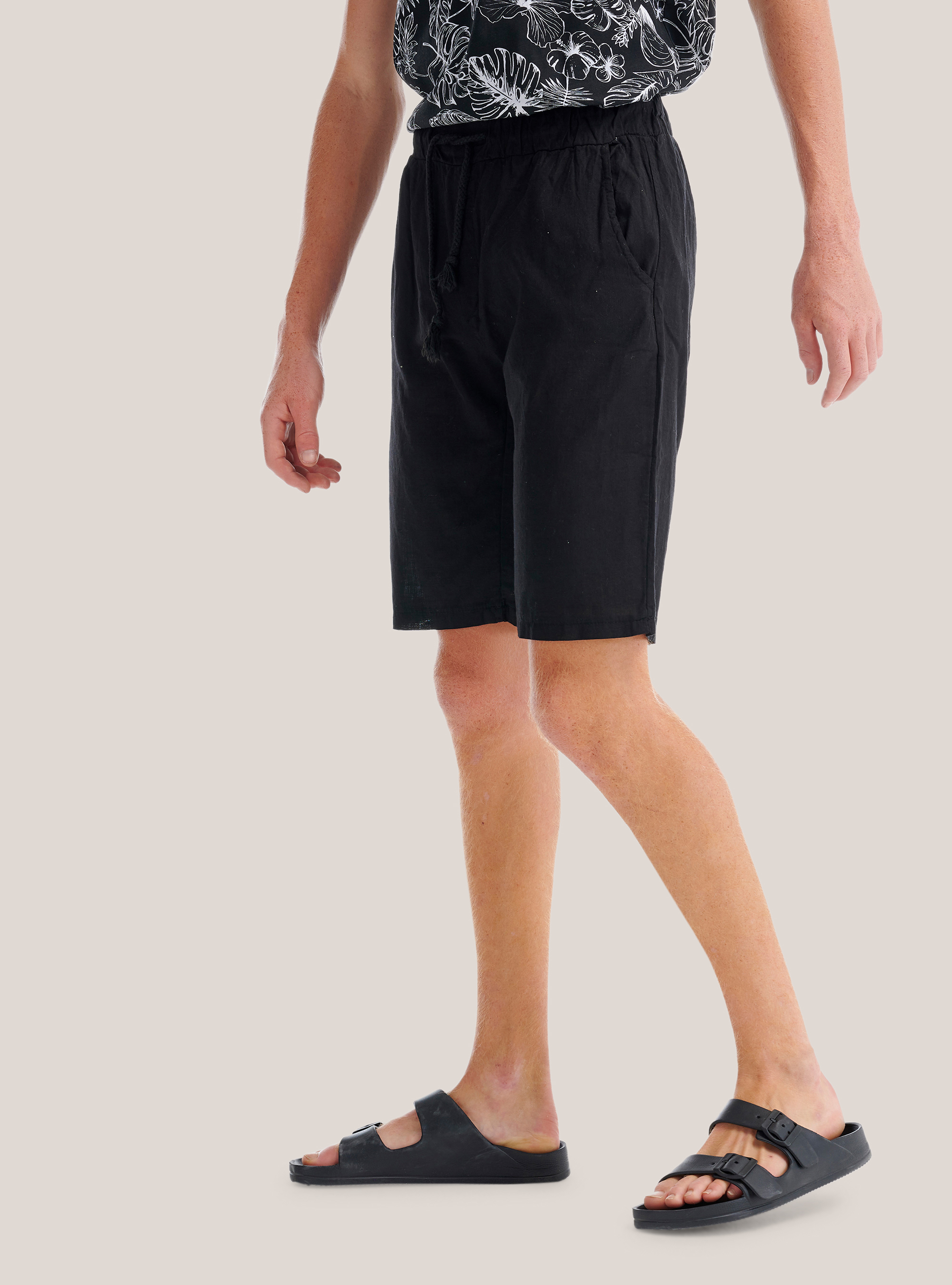 Bermuda en teinte unie, C101 BLACK