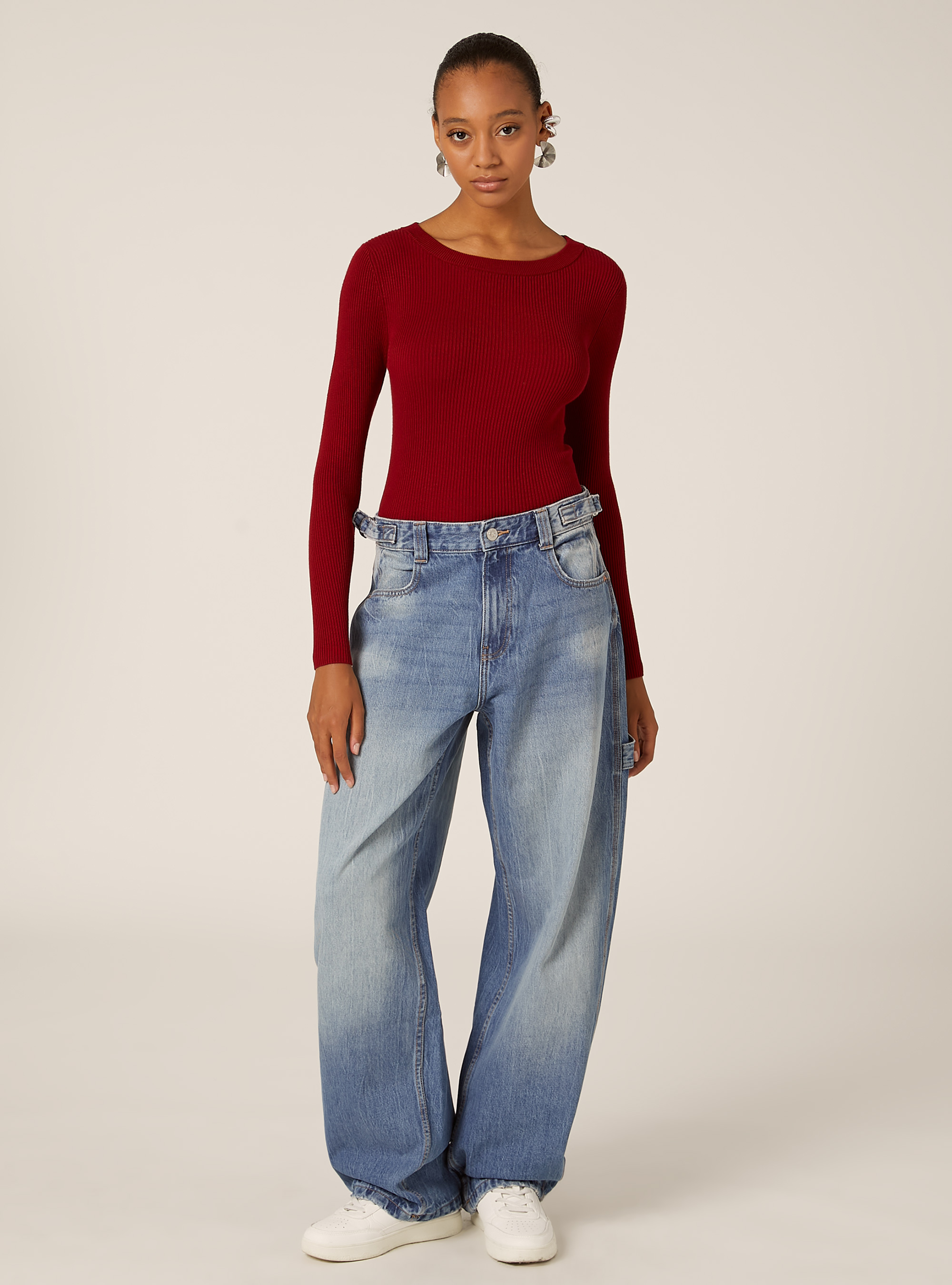 Lightweight ribbed knit, BO2 BORDEAUX MEDIUM