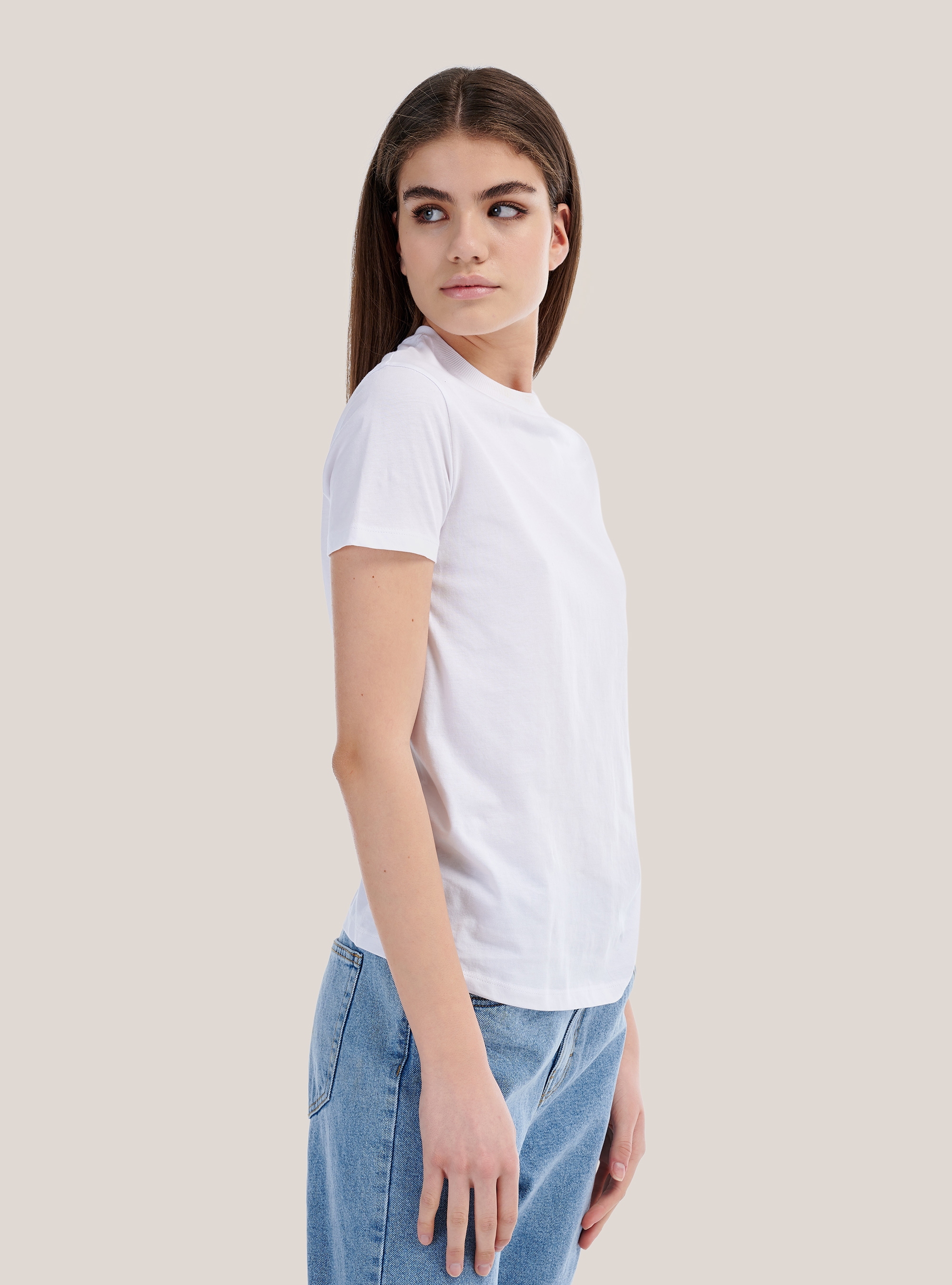 T-shirt solo color essential, BLANCO