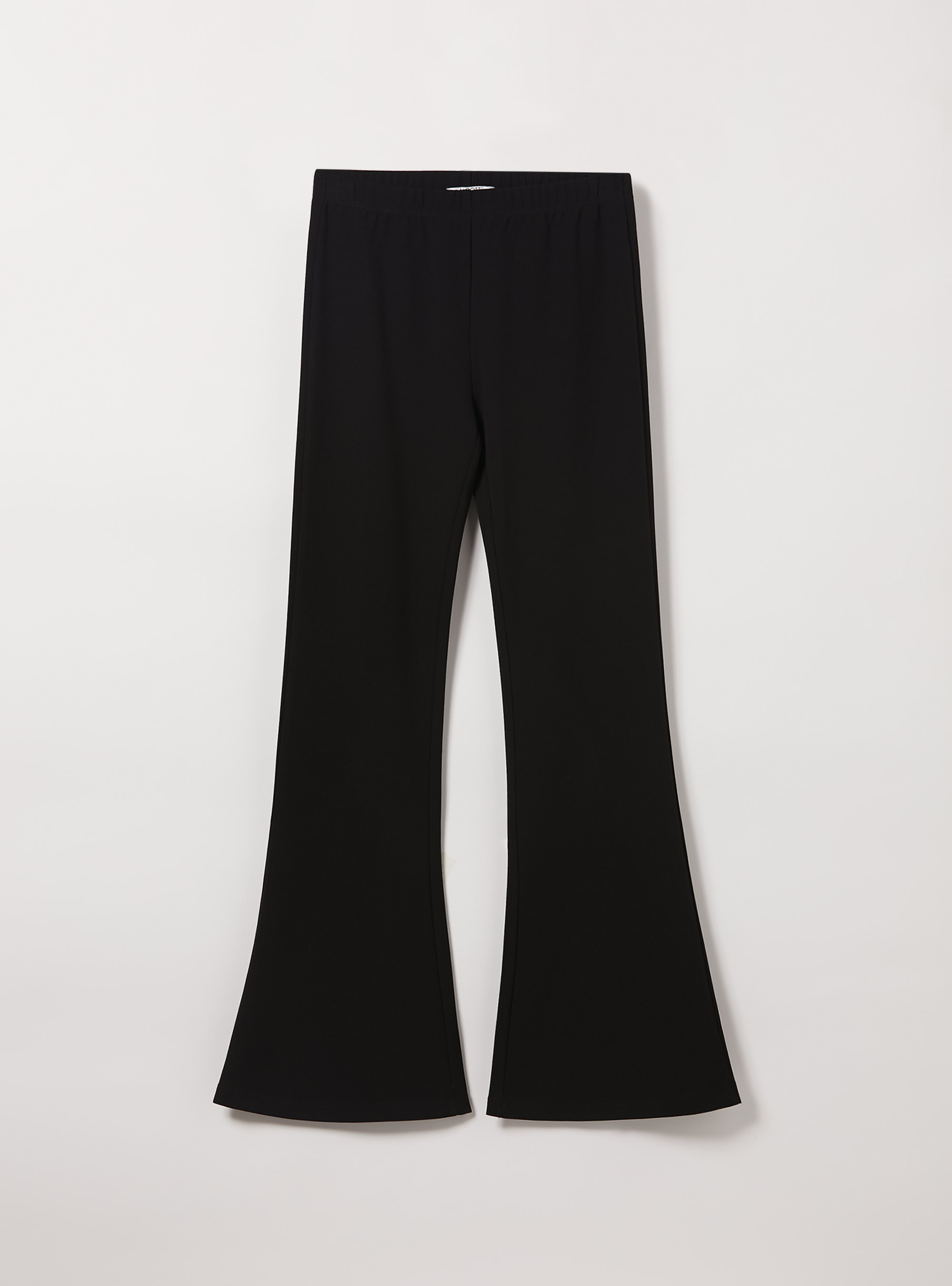 Flare trousers with elasticated waist, BK1 BLACK