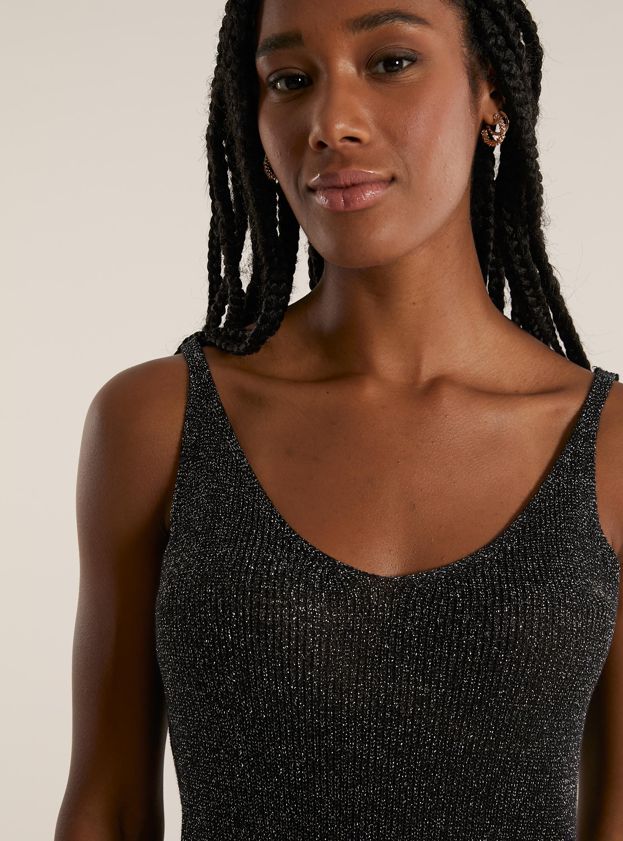 Lurex-Strick-Tanktop, BK1 BLACK