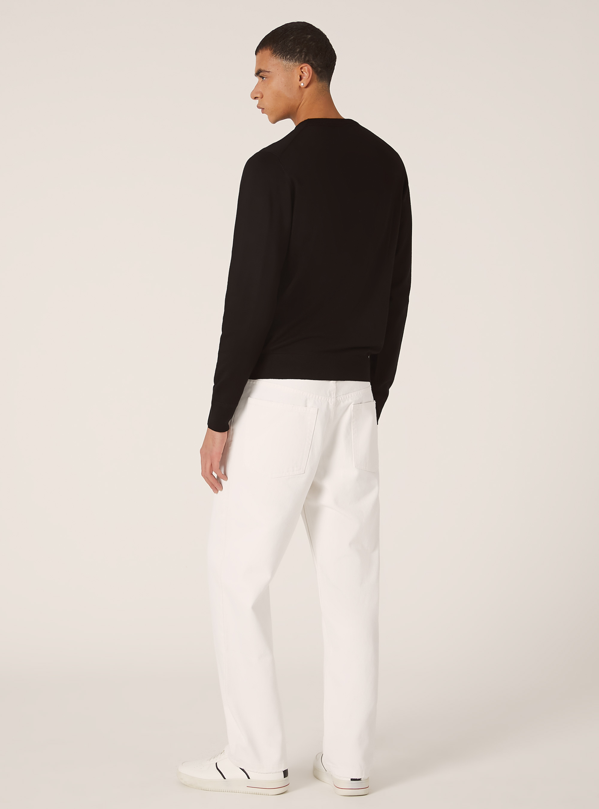 Pull &agrave; col ras du cou en viscose durable Ecovero, BK1 BLACK