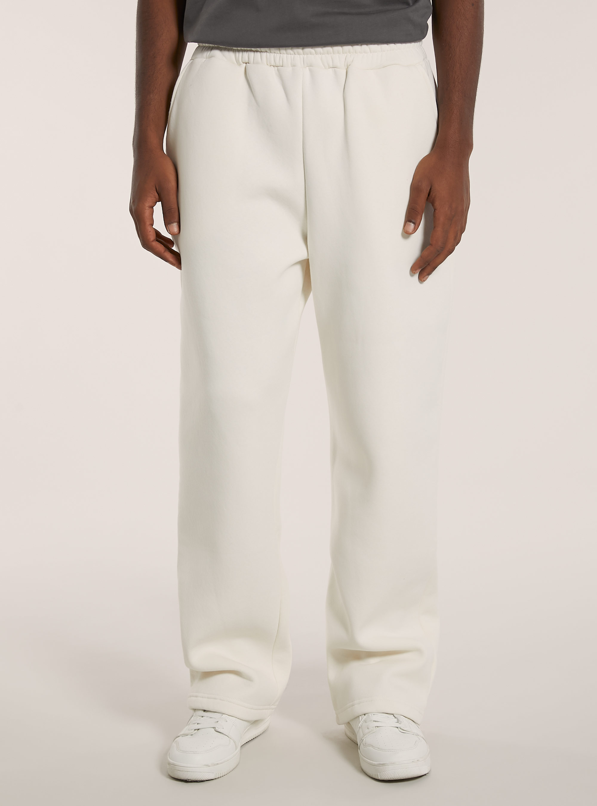 Loose fit fleece trousers, WH2 WHITE