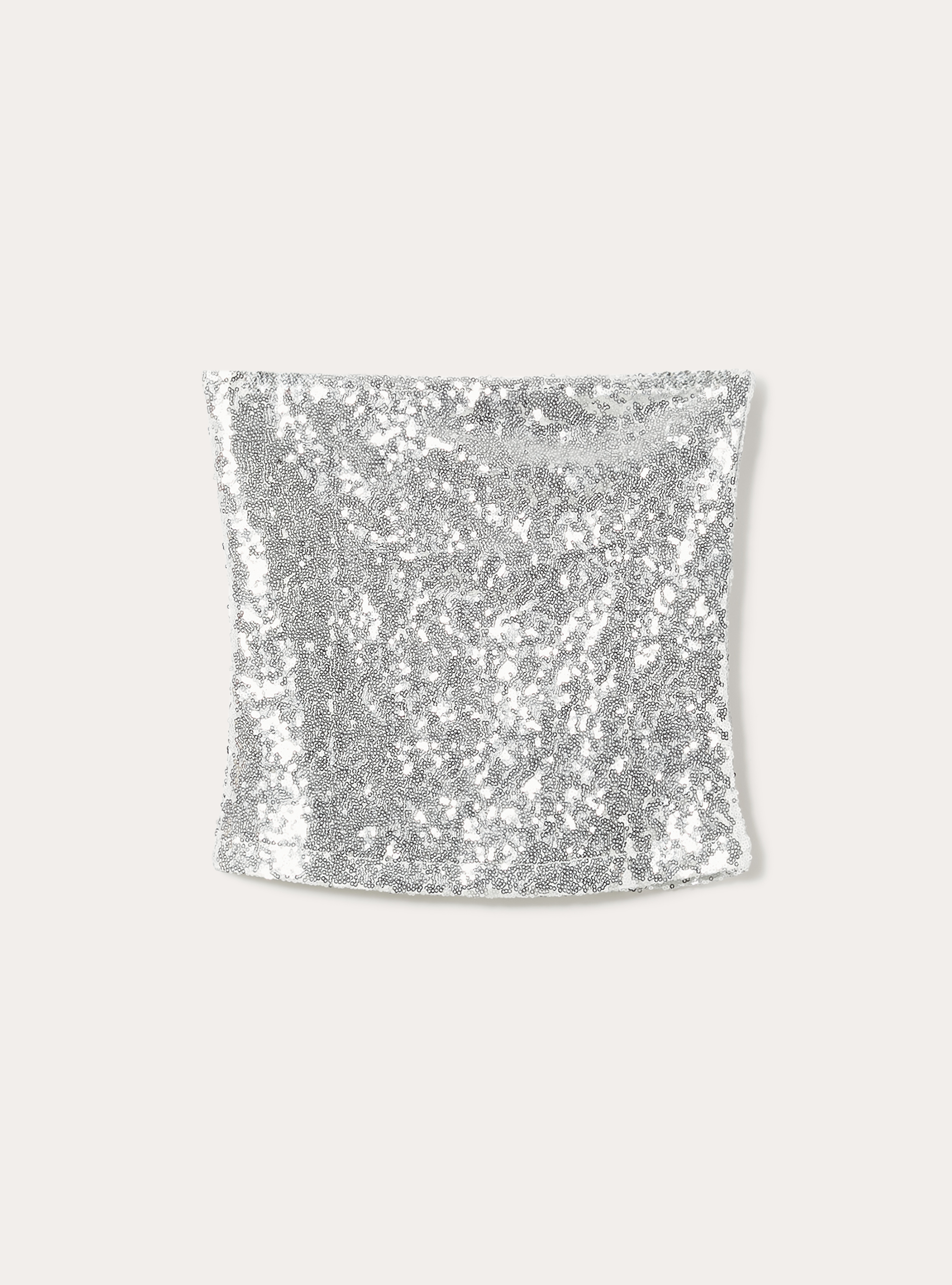 Top a fascia in paillettes, SV2 SILVER MEDIUM