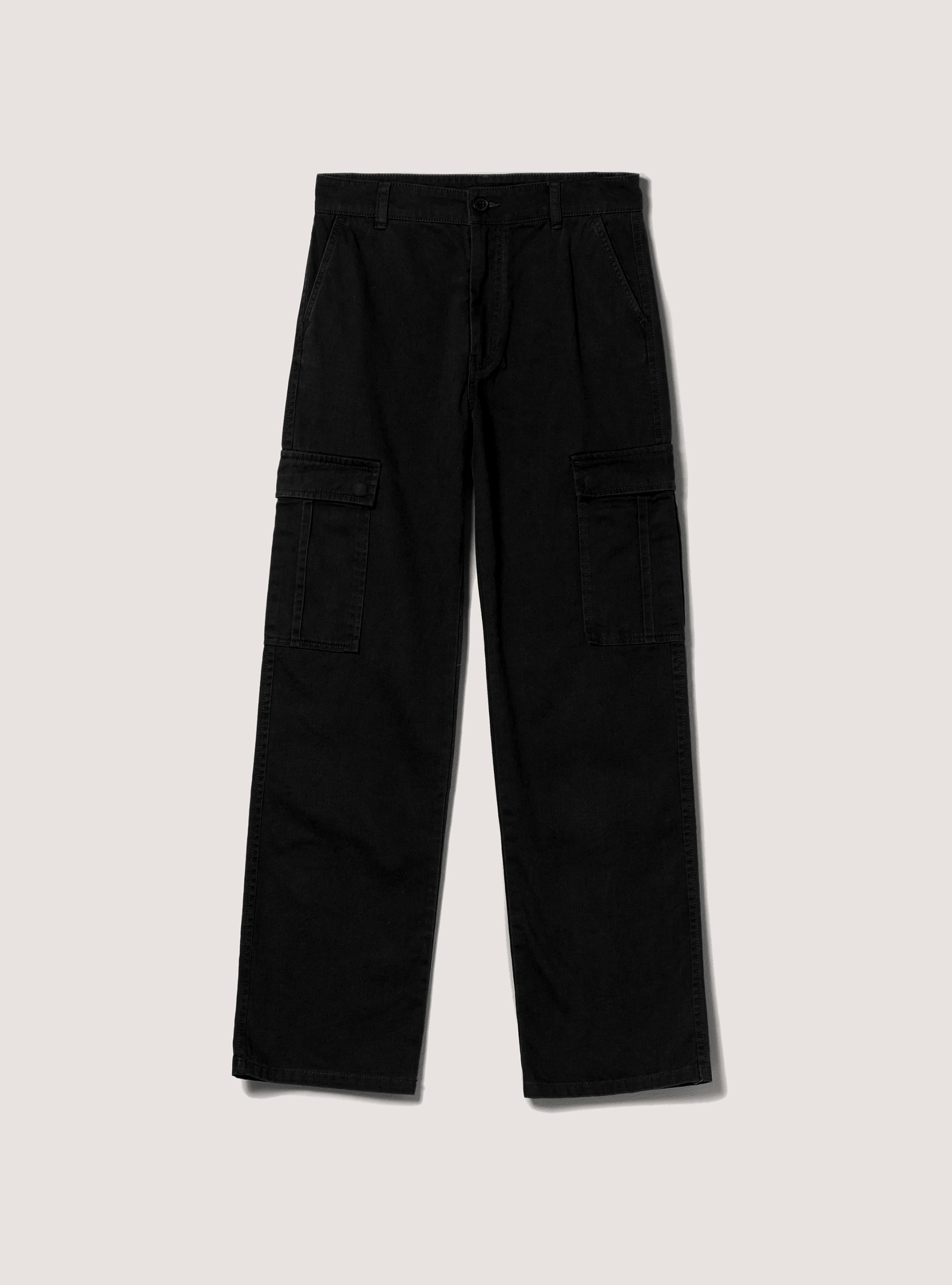 Pantalones cargo de sarga, BK1 BLACK