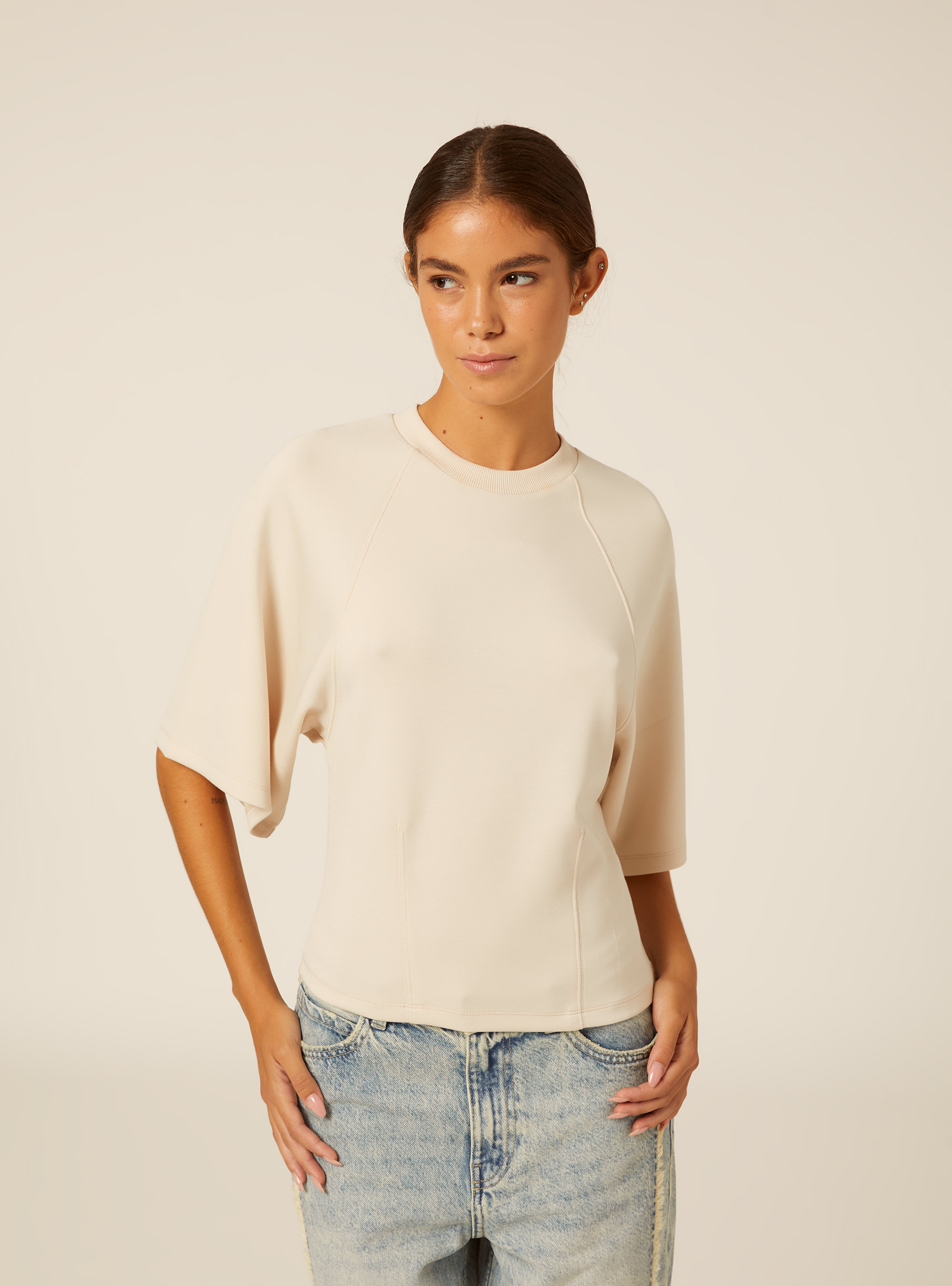 T-shirt soft touch, BG3 BEIGE LIGHT