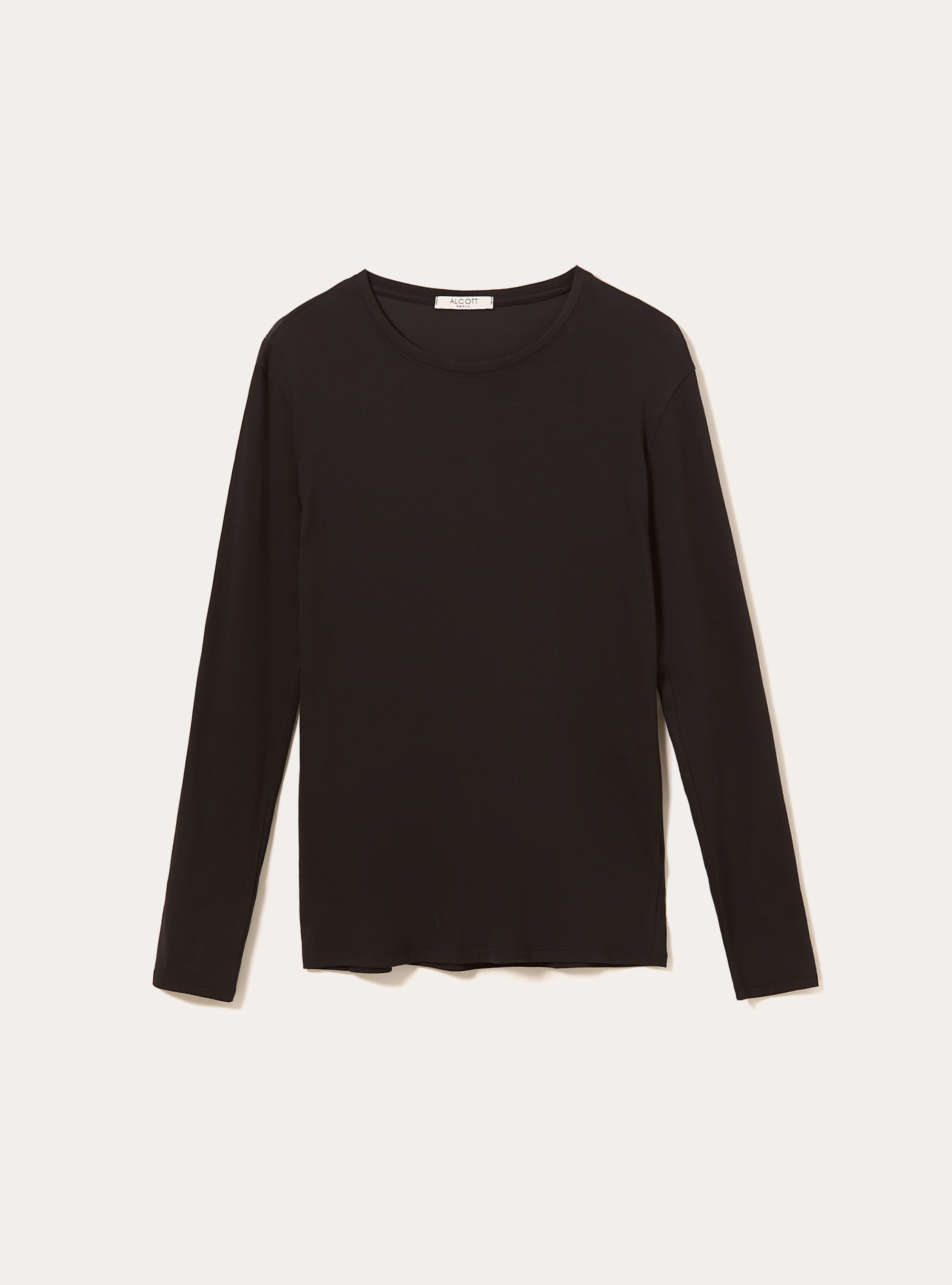 Camiseta básica de manga larga, BK1 BLACK