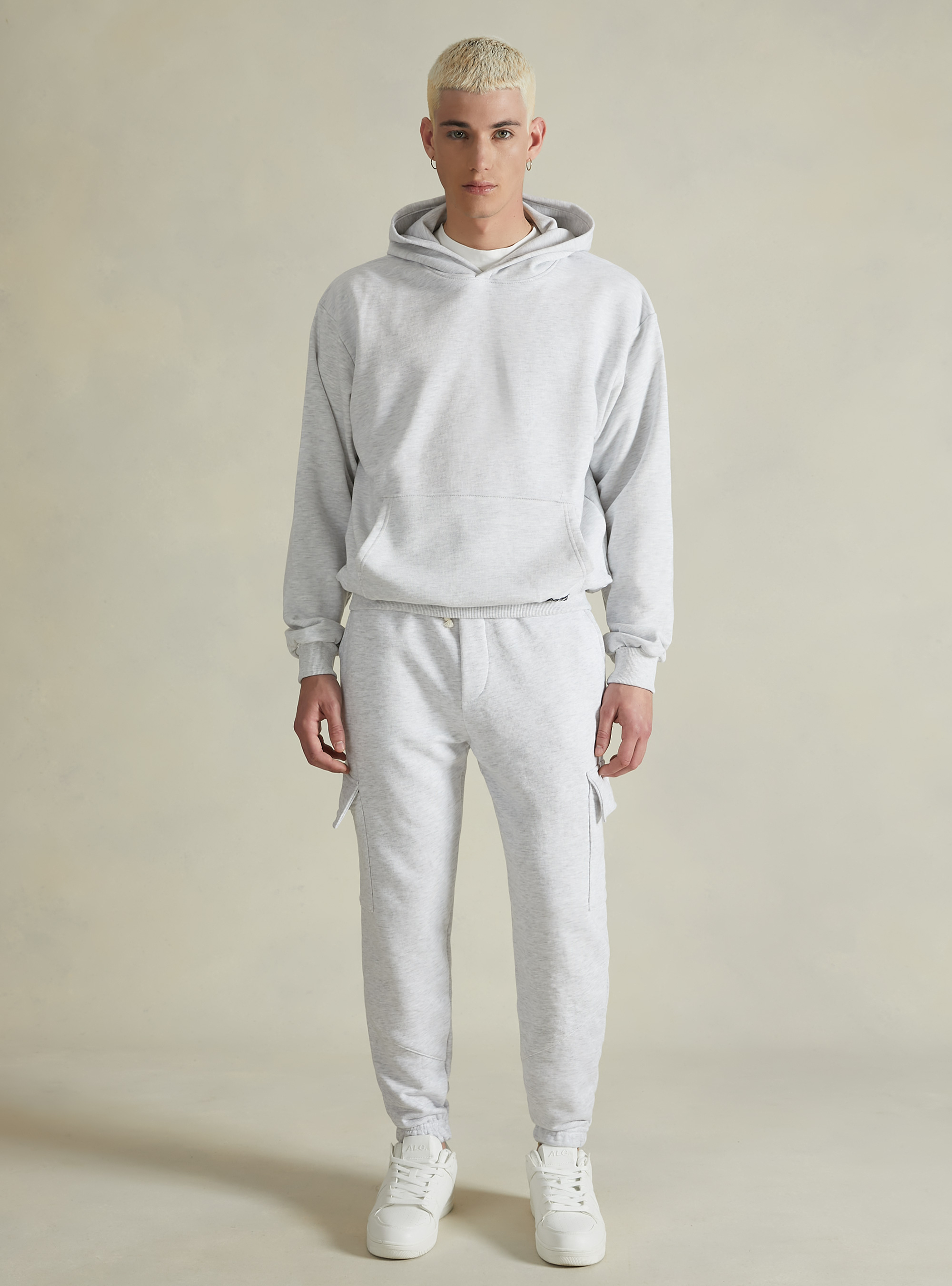 Boxy fit hoodie, MGY3 GREY MEL LIGHT