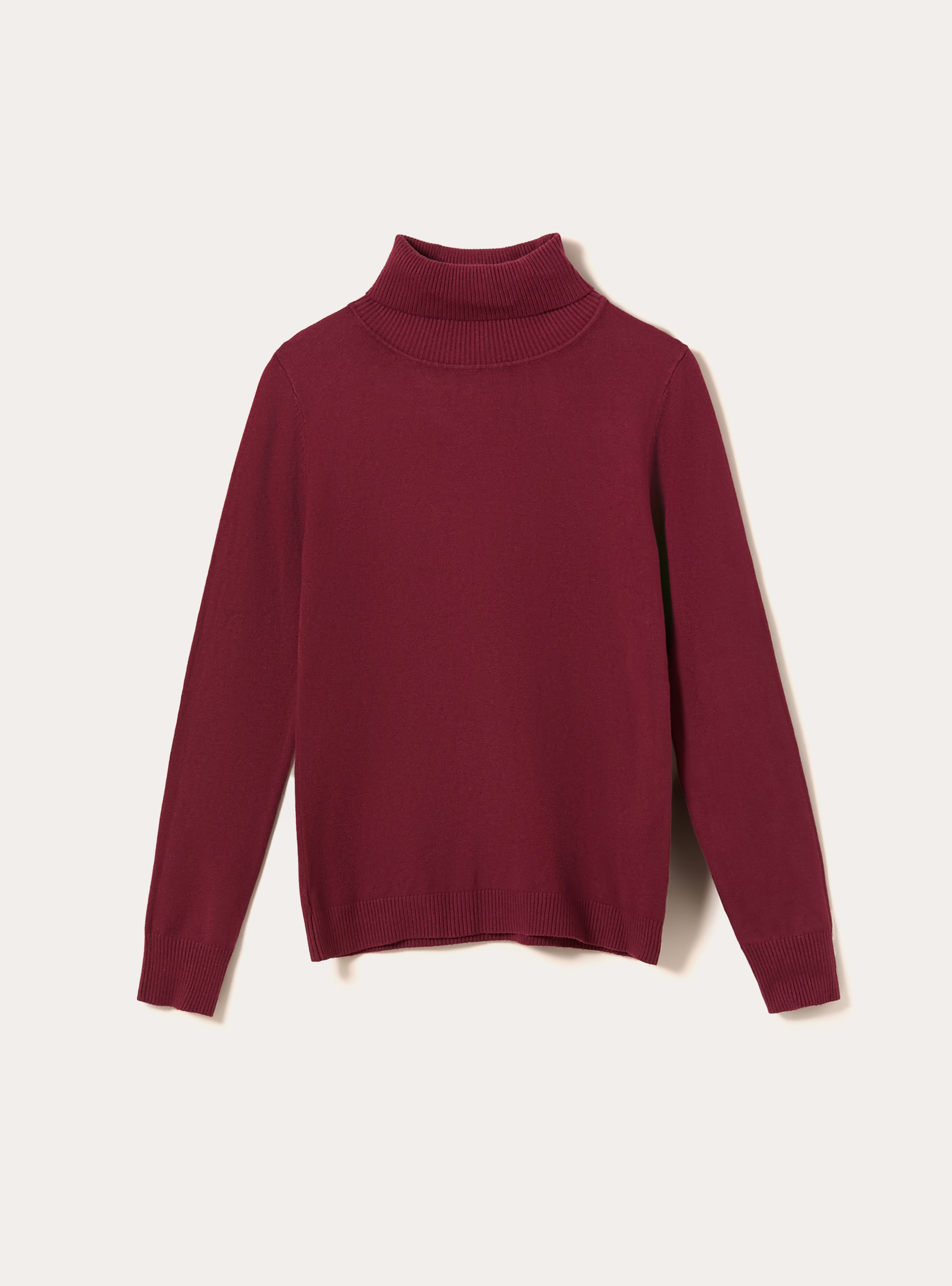 Jersey suave de cuello alto, BO1 BORDEAUX DARK