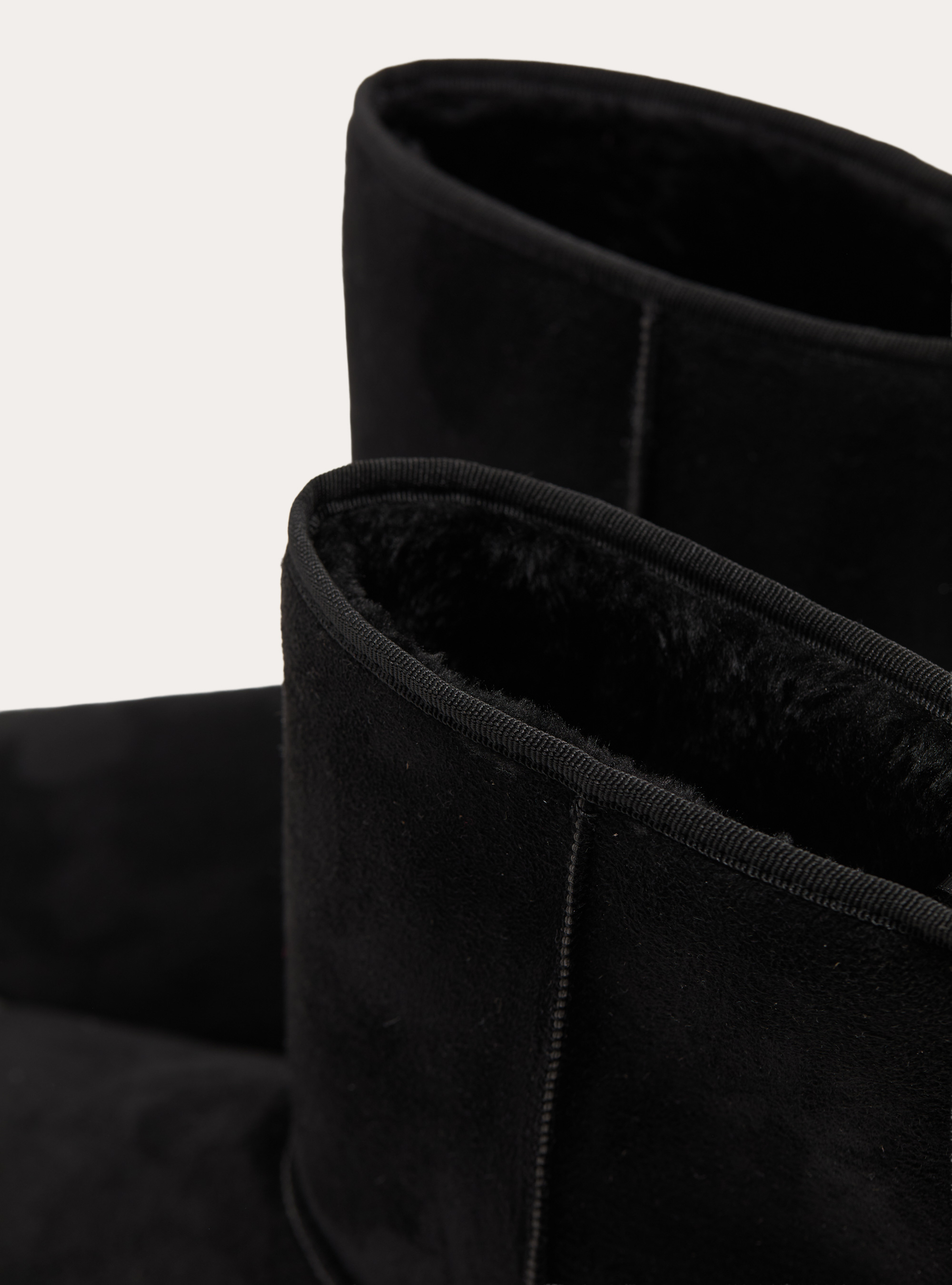 Stivaletti scamosciati con eco pelliccia interna, BK1 BLACK