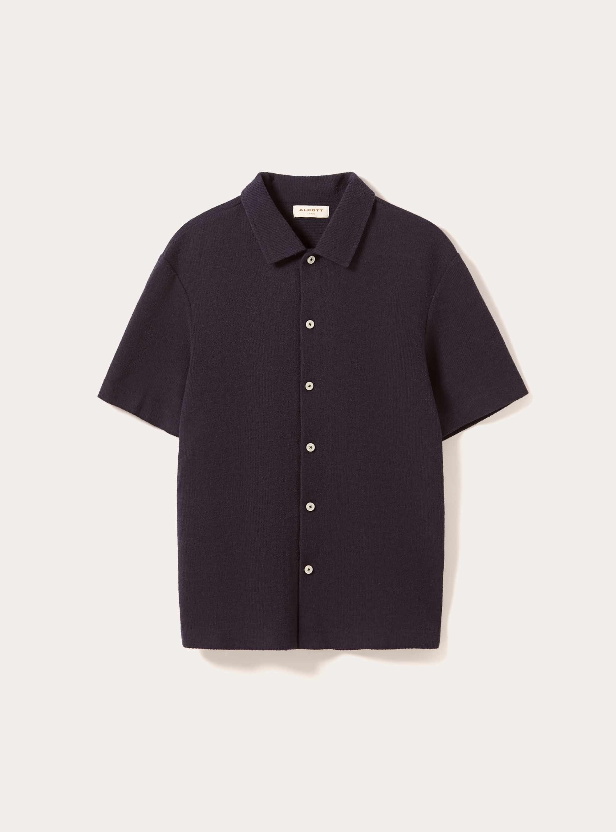 Short-sleeved shirt with texture, NA1 NAVY DARK