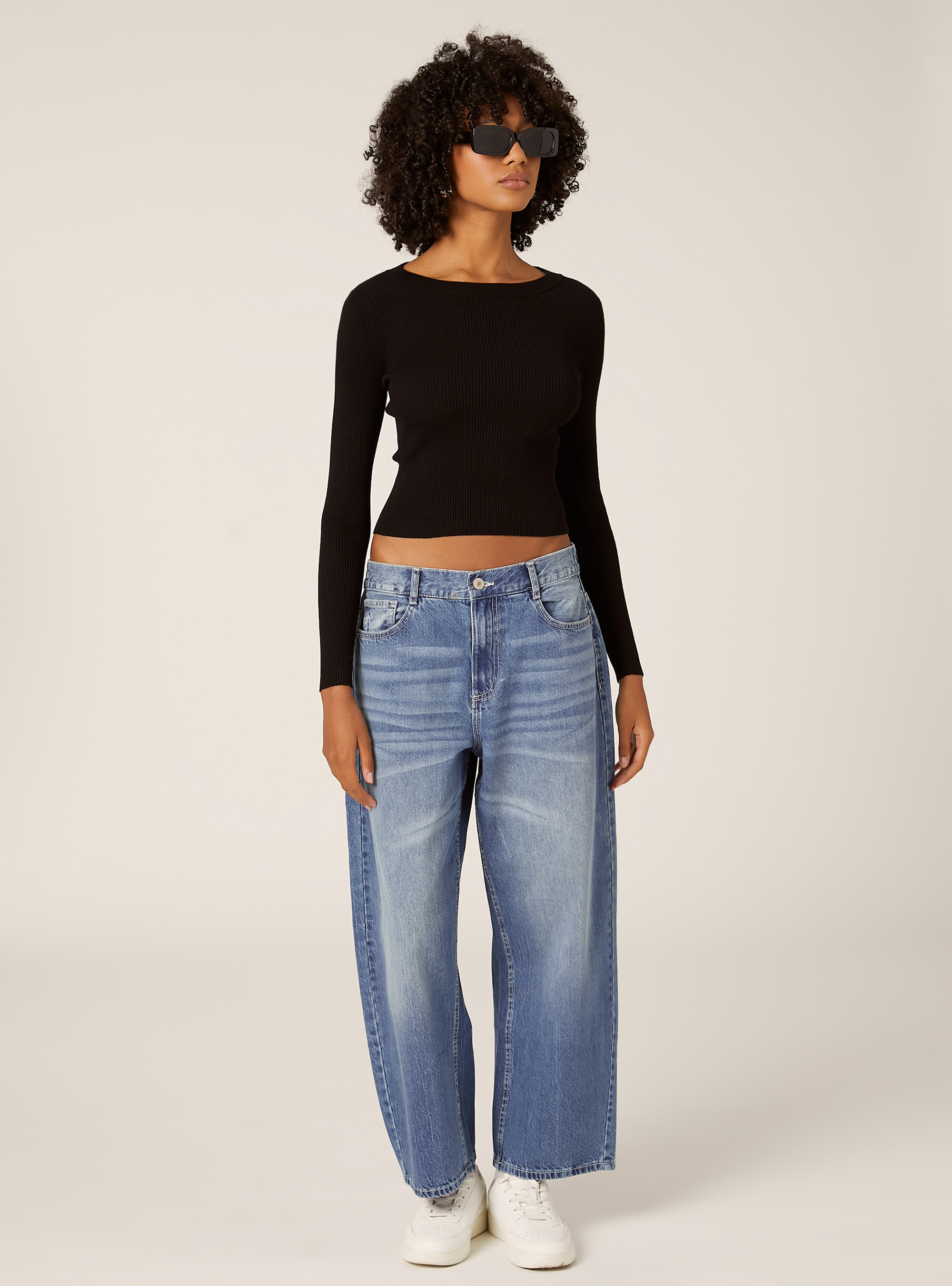 Lightweight ribbed knit, BK1 BLACK