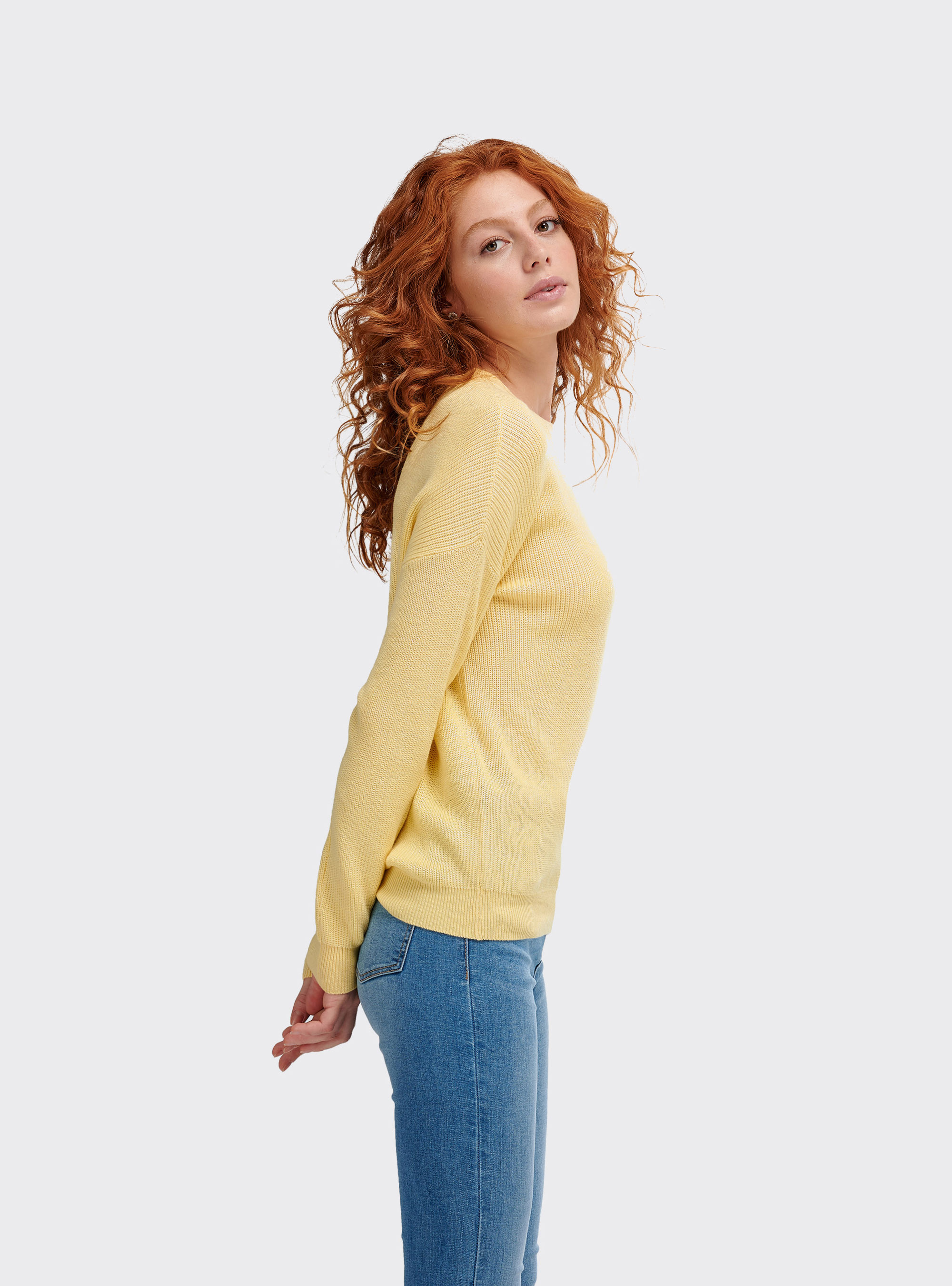 Jersey comfort fit acanalado, C7686 YELLOW