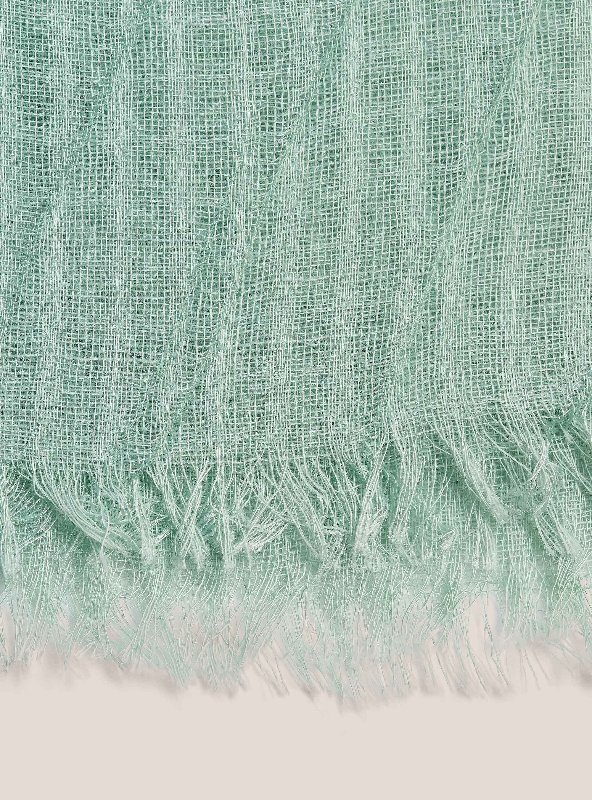 Lightweight scarf with fringes, C704 GREEN