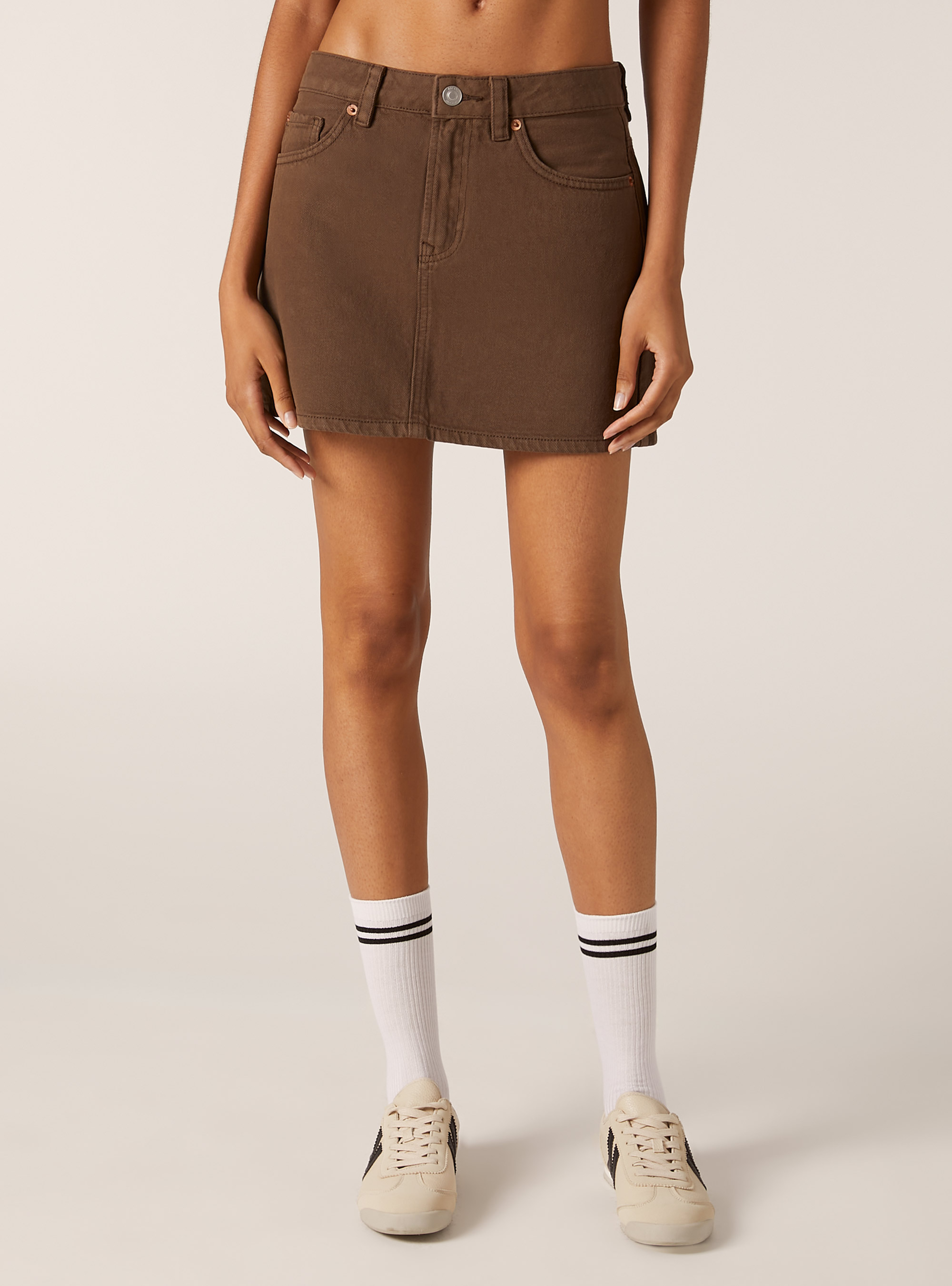 Mini twill skirt, BR2 BROWN MEDIUM