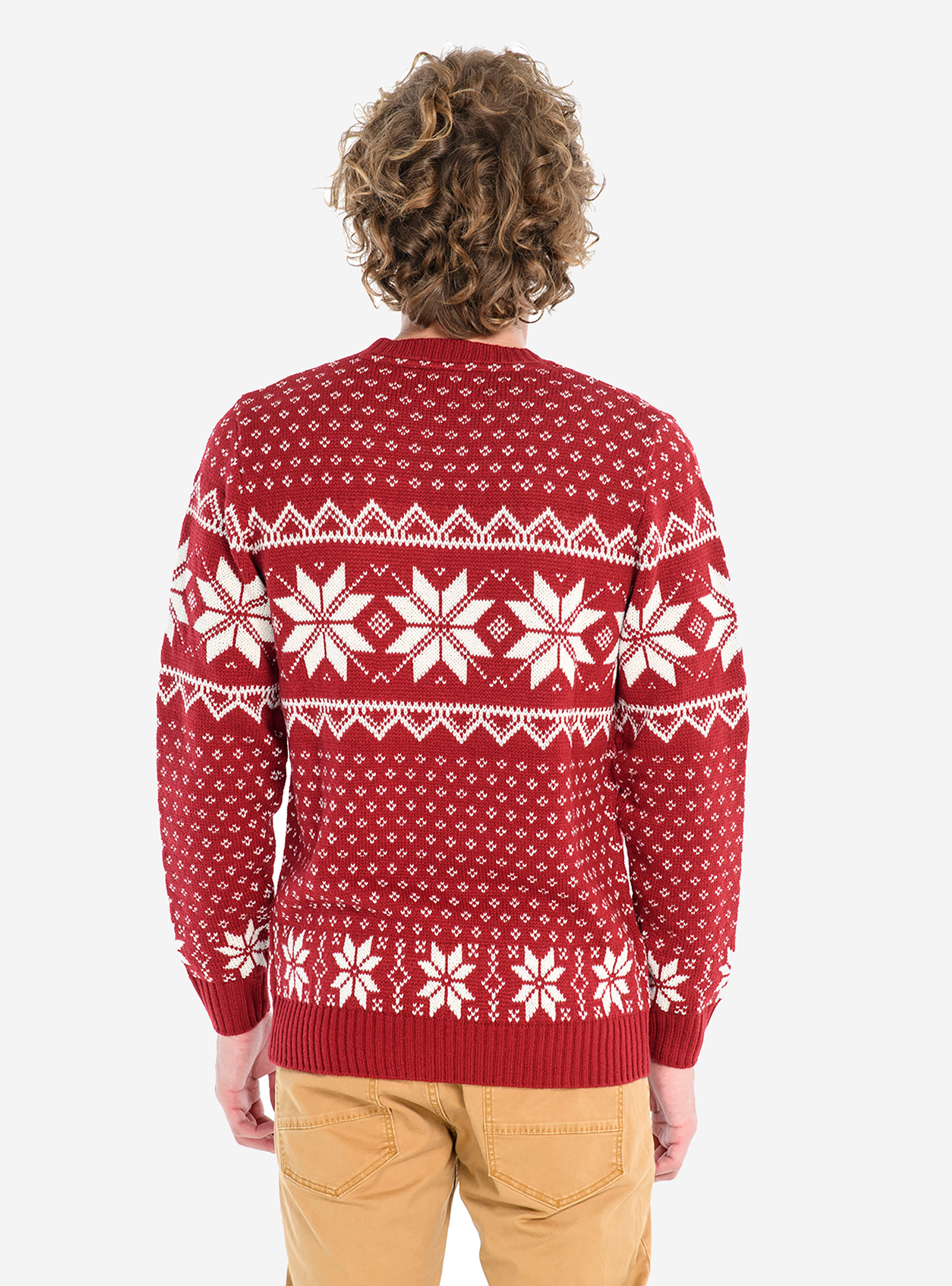 JAQUARD PULLOVER, RED