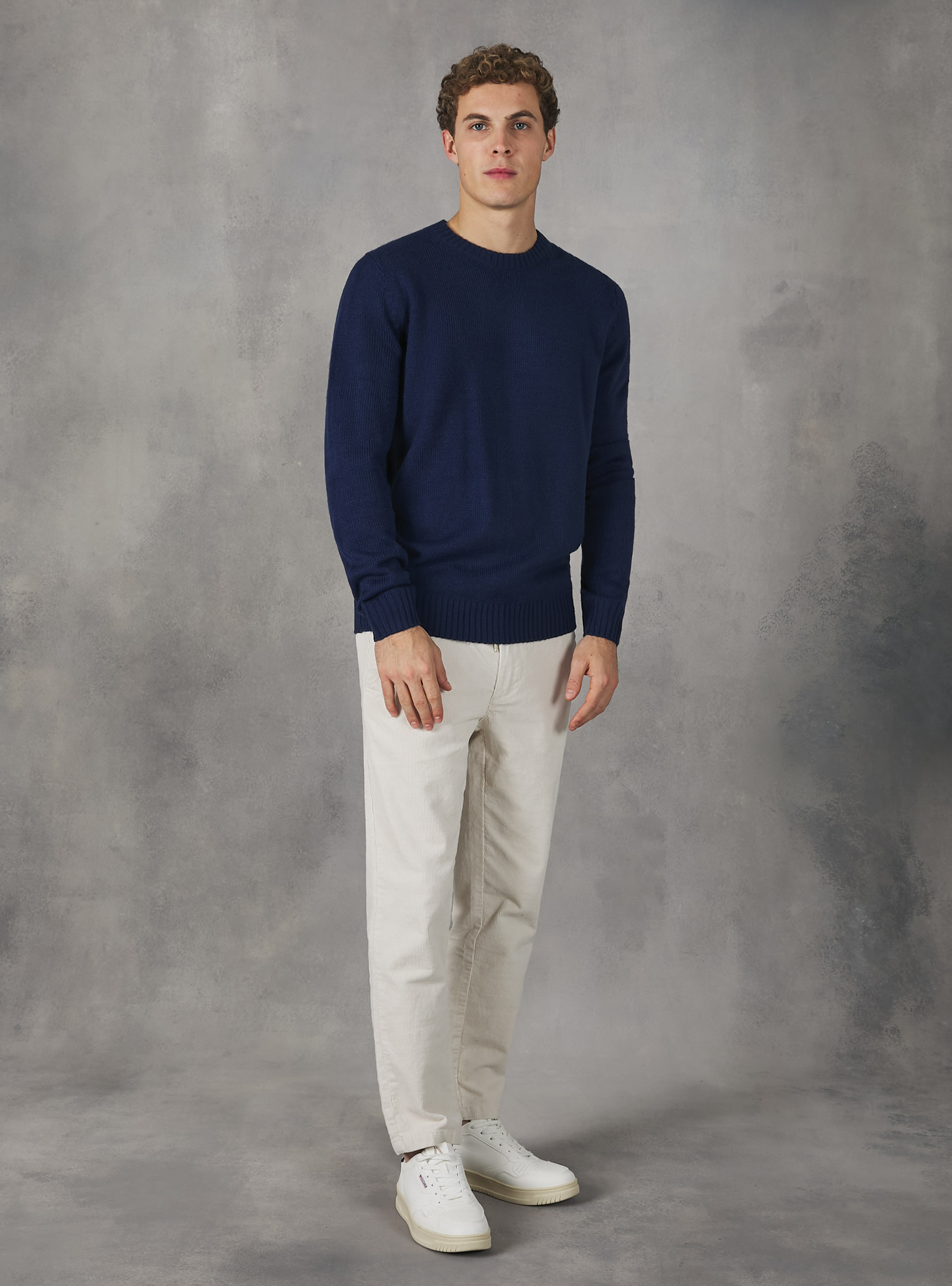 Pullover caldo effetto cachemire, MNA2 NAVY MEL MED