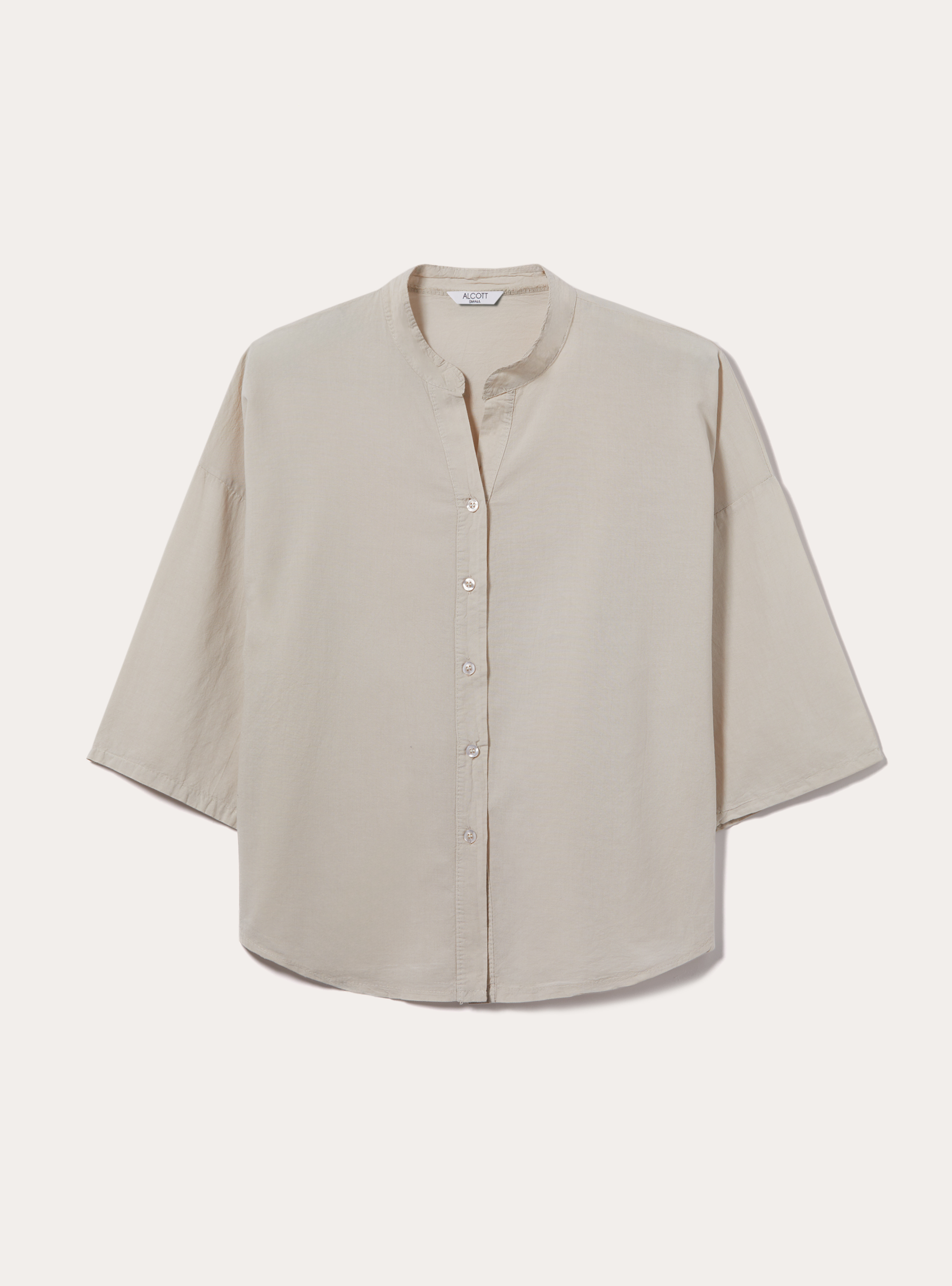 Cotton shirt with knot, SA3 SAND LIGHT