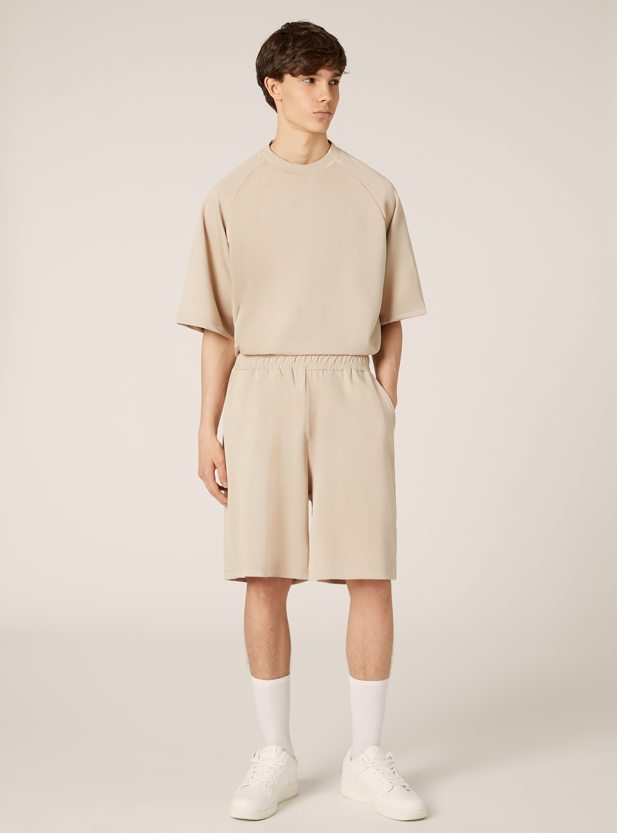 Bermuda loose fit, BG3 BEIGE LIGHT