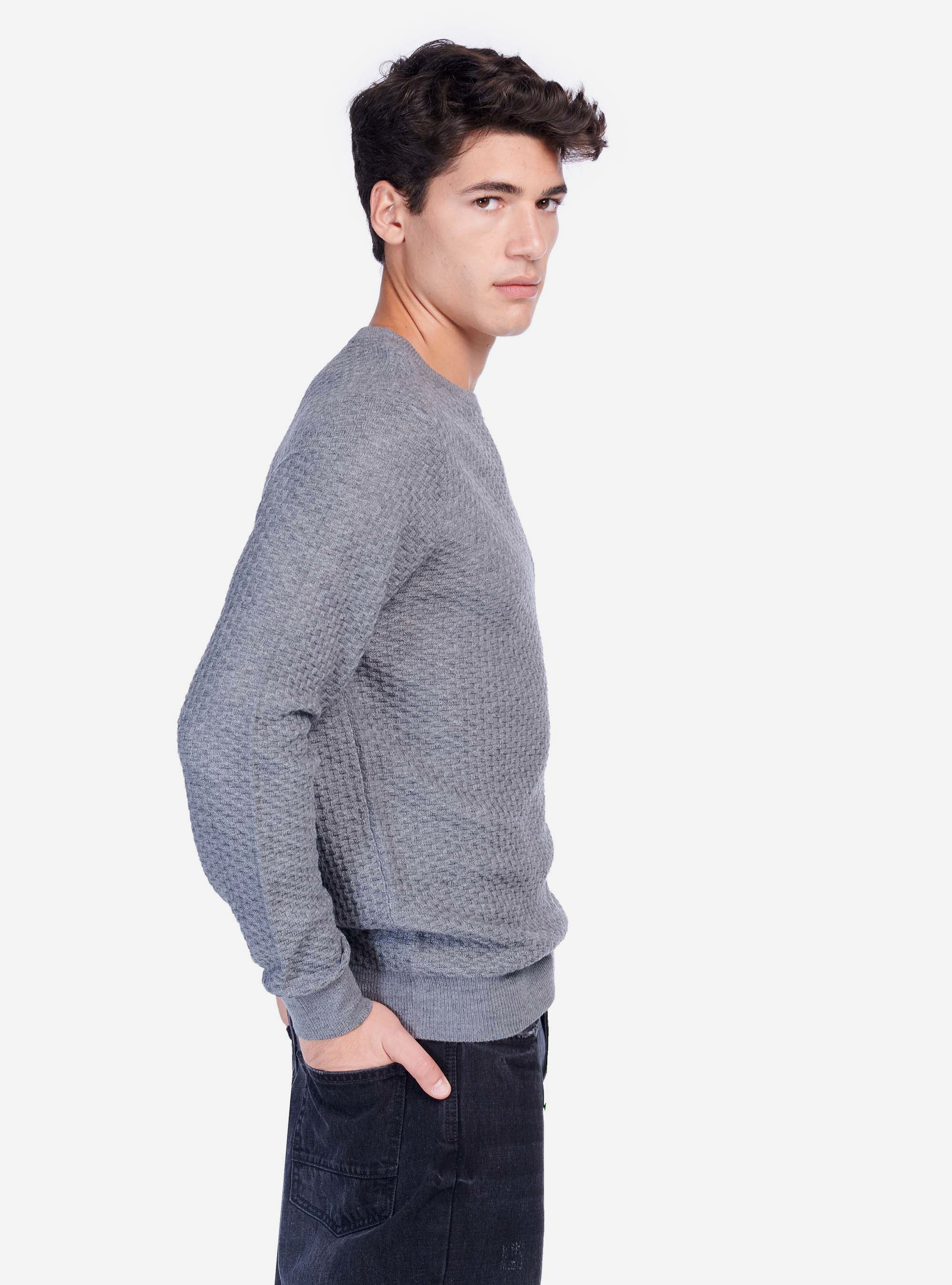 Pull basique, C146 GREY MEL