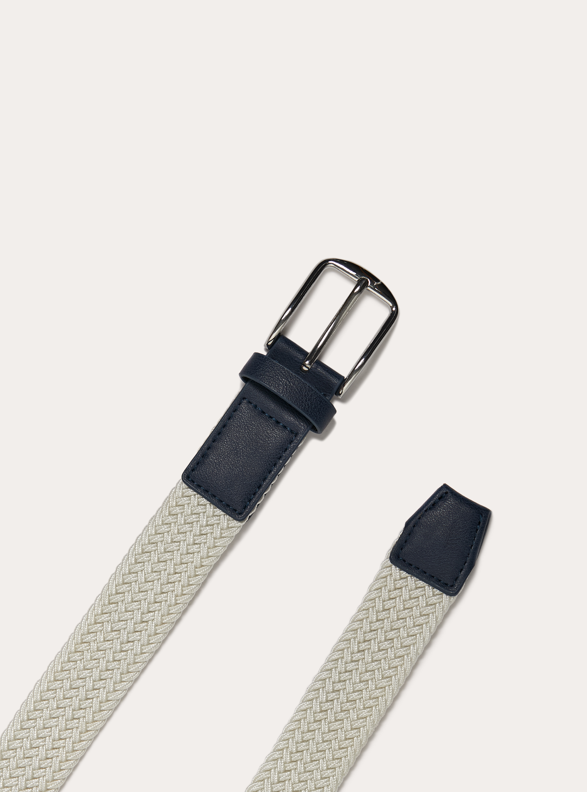 Braided elastic belt, WH1 OFF WHITE