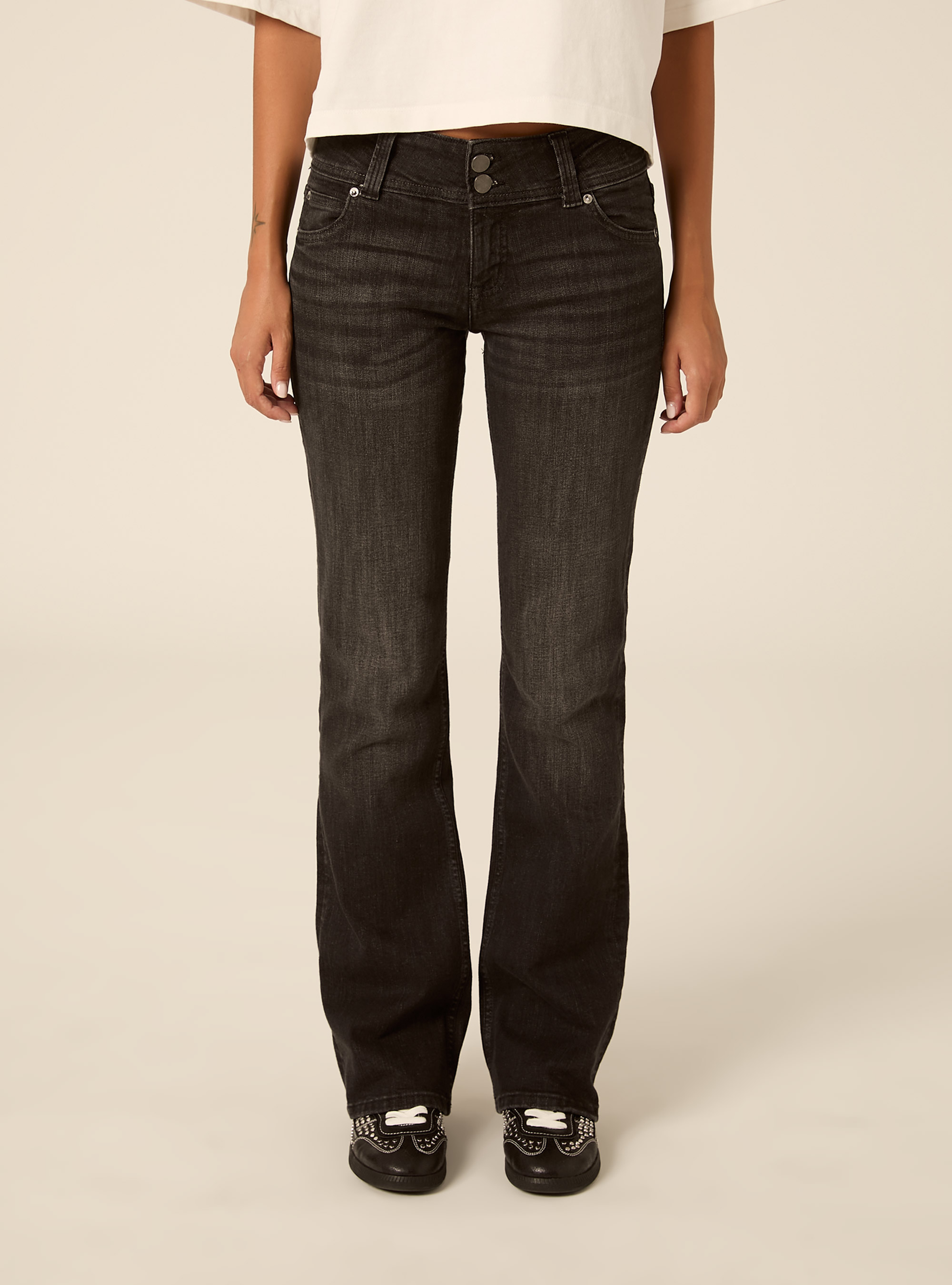 Jeans bootcut  vita bassa, D000 BLACK