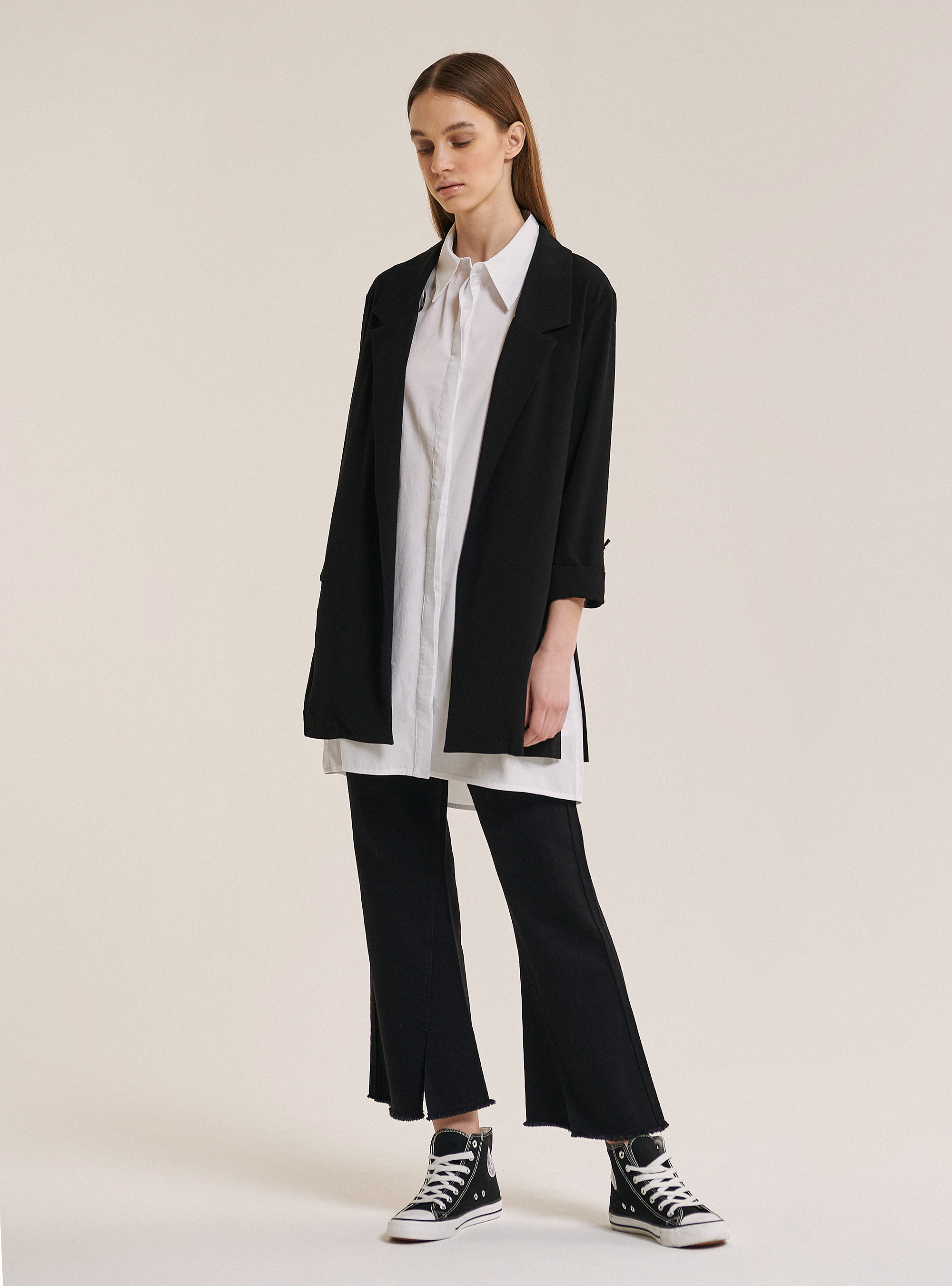 Gerade geschnittener Blazer, C101 BLACK