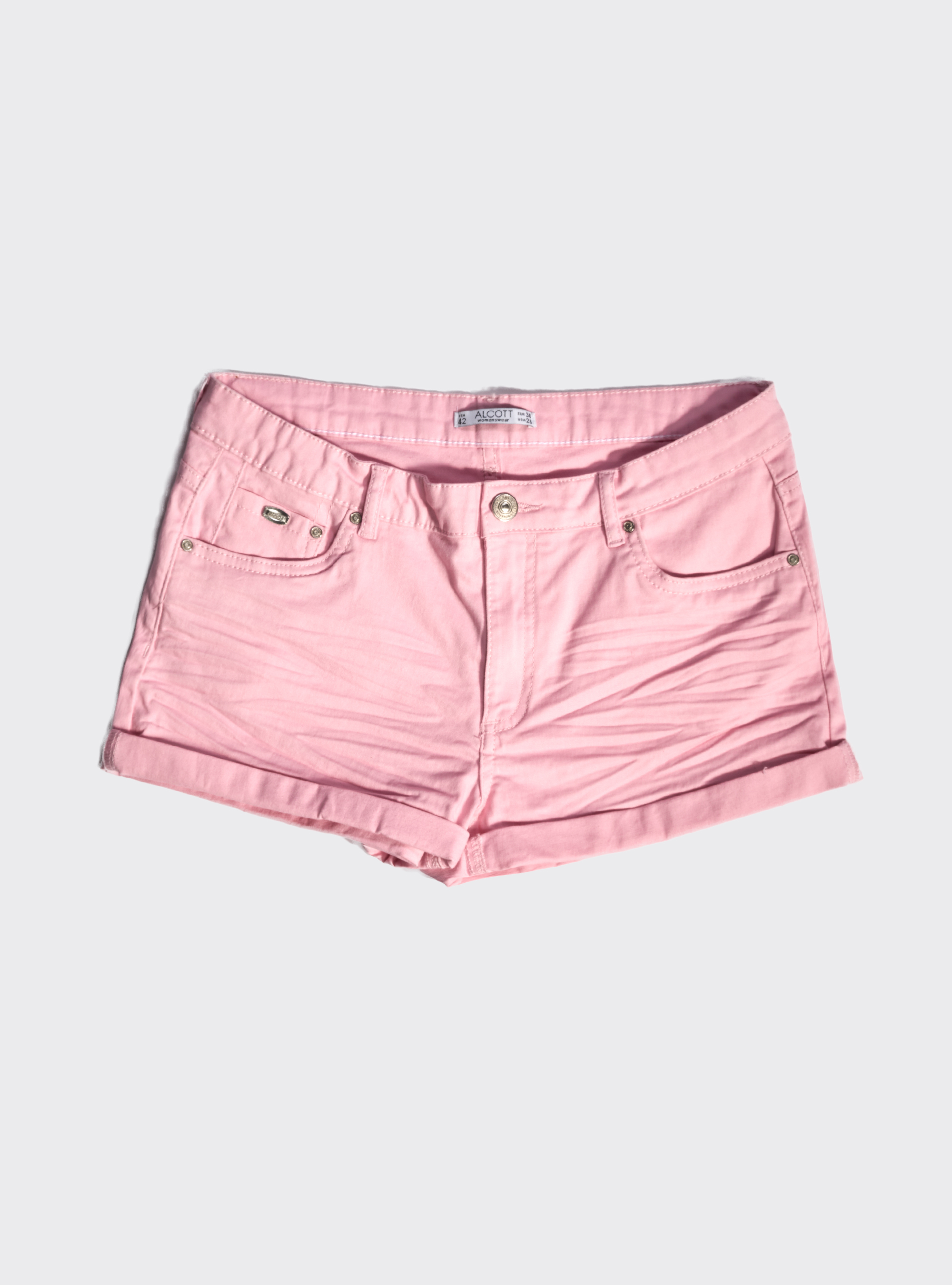 Shorts mit Umschlag, C5503 PINK