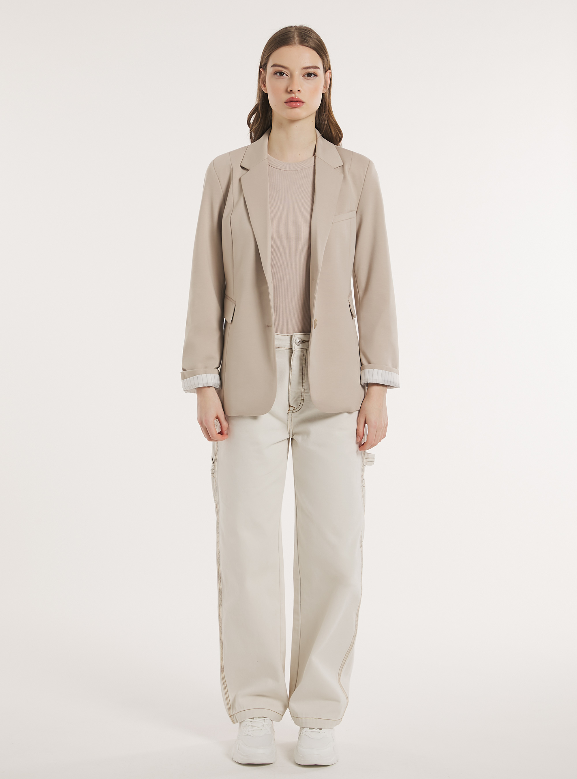 Blazer de punto, BG3 BEIGE LIGHT