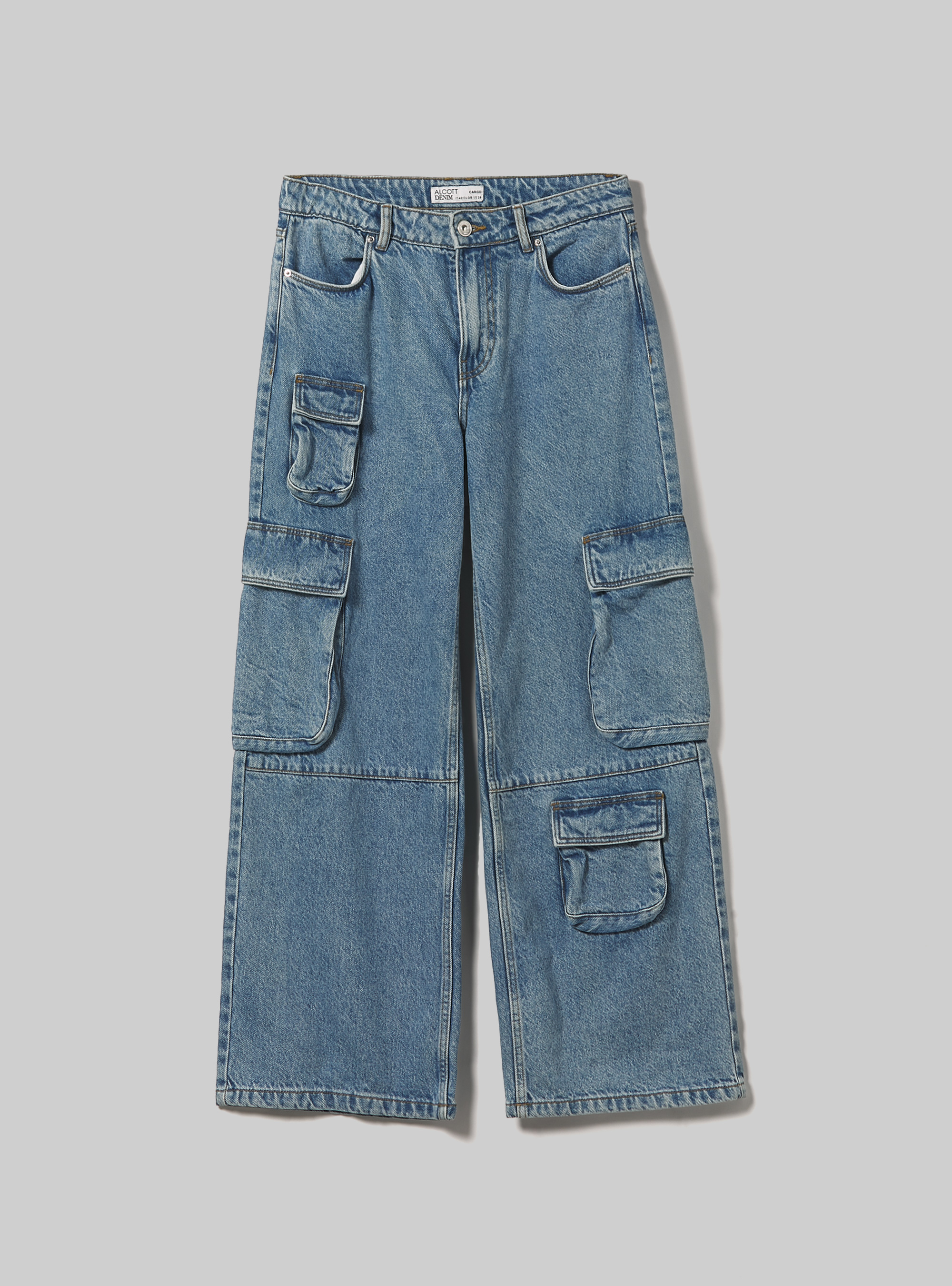 【IONSEOUL】(UNISEX) Mount Multi-Cargo Denim Pants 5FM0051 HSMQHJWE Mens Cargo Jeans Denim Cargo Pants For Men Tooling