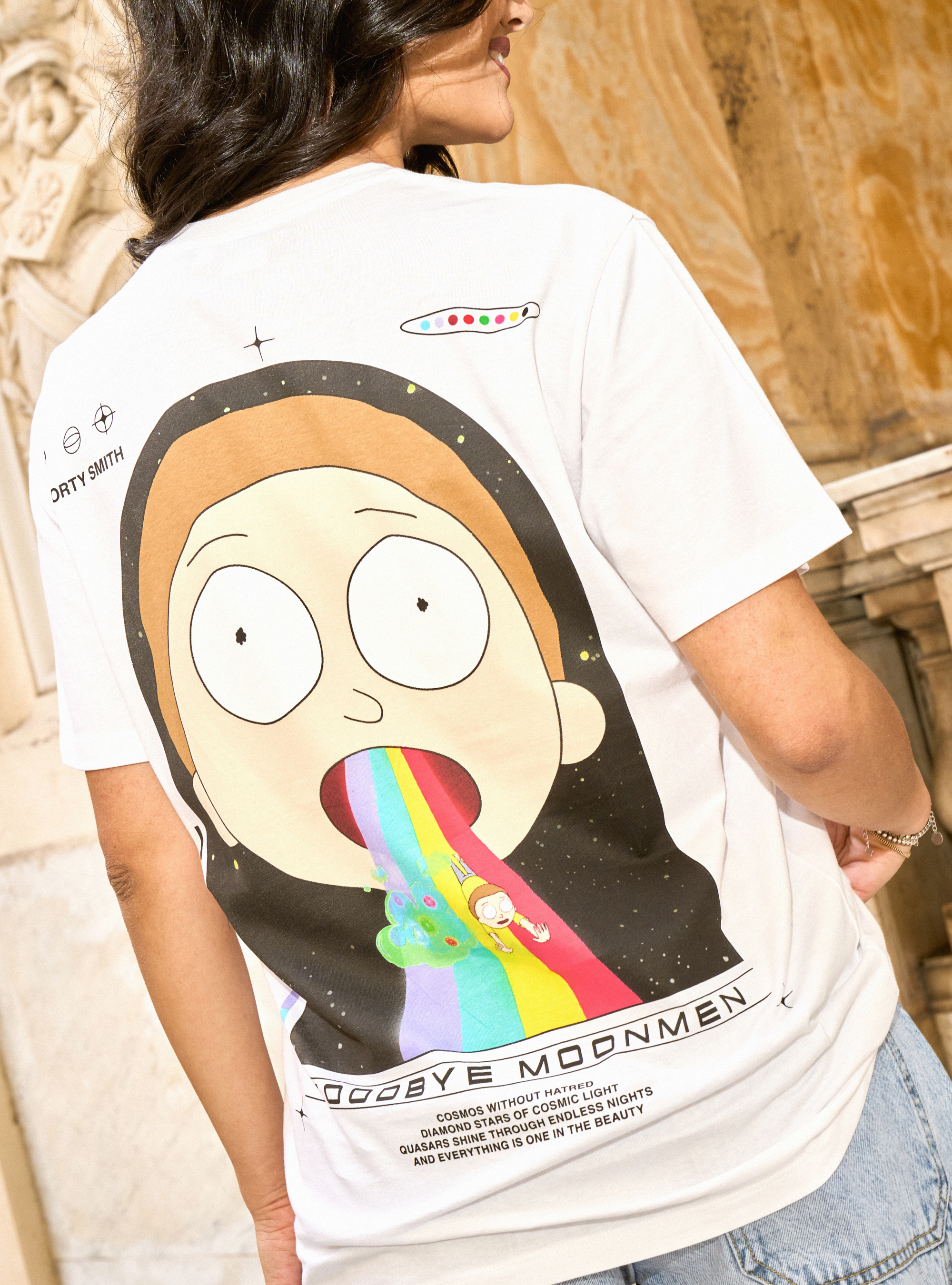 T-shirt rick and morty, WH3 WHITE