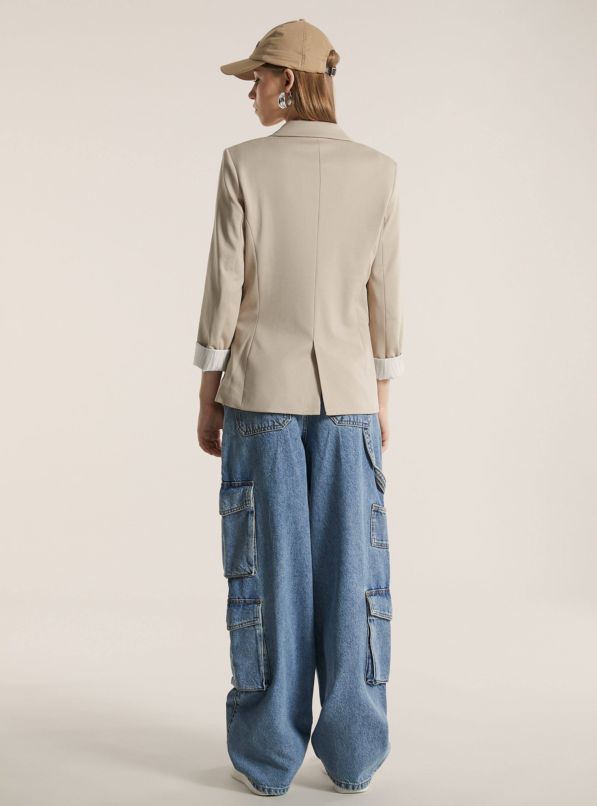 Jersey-Blazer, BG3 BEIGE LIGHT