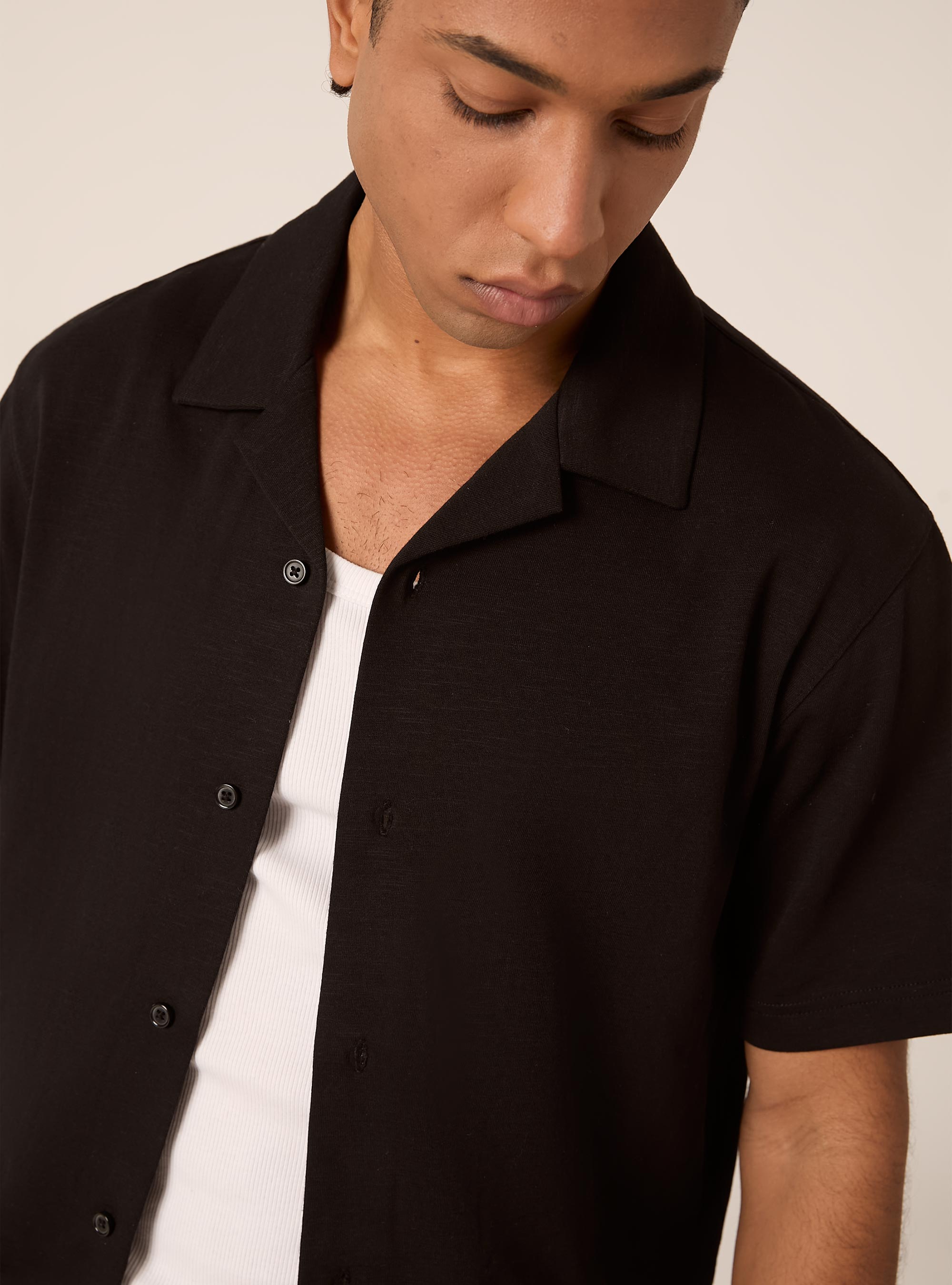 Camisa de manga corta de jersey, BK1 BLACK