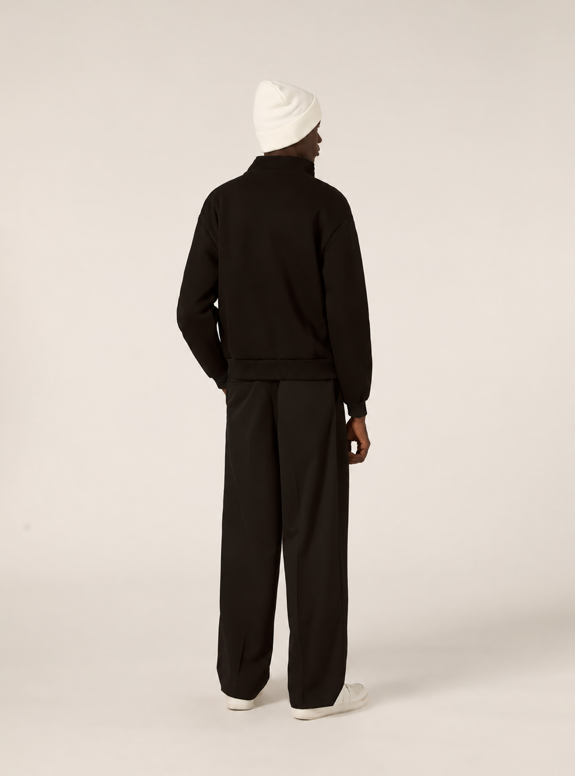 Cardigan con cerniera mezzocollo, BK1 BLACK