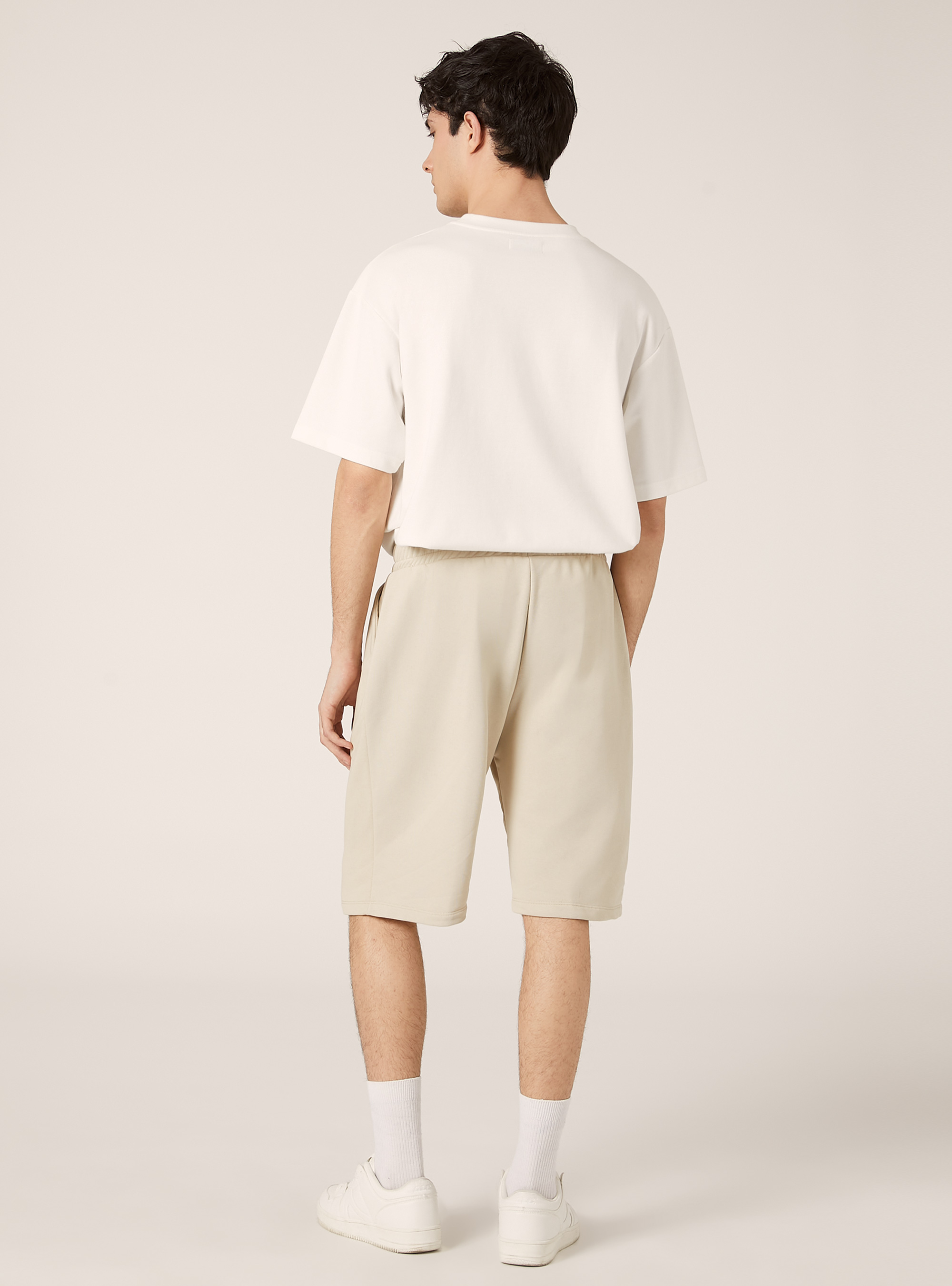Locker sitzende Bermudashorts aus Baumwolle, BG3 BEIGE LIGHT