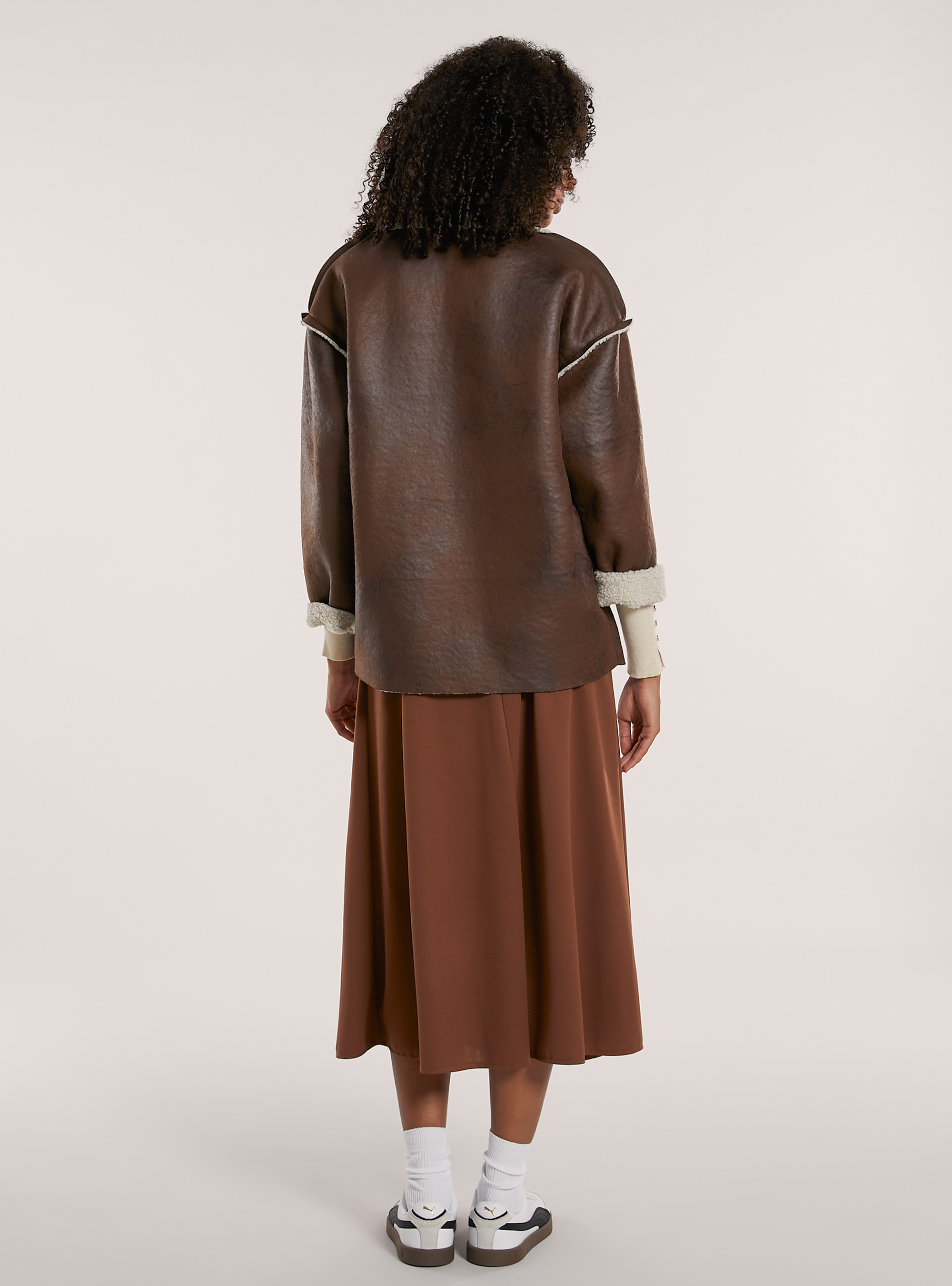 Jacke in Schafslederoptik, BR2 BROWN MEDIUM