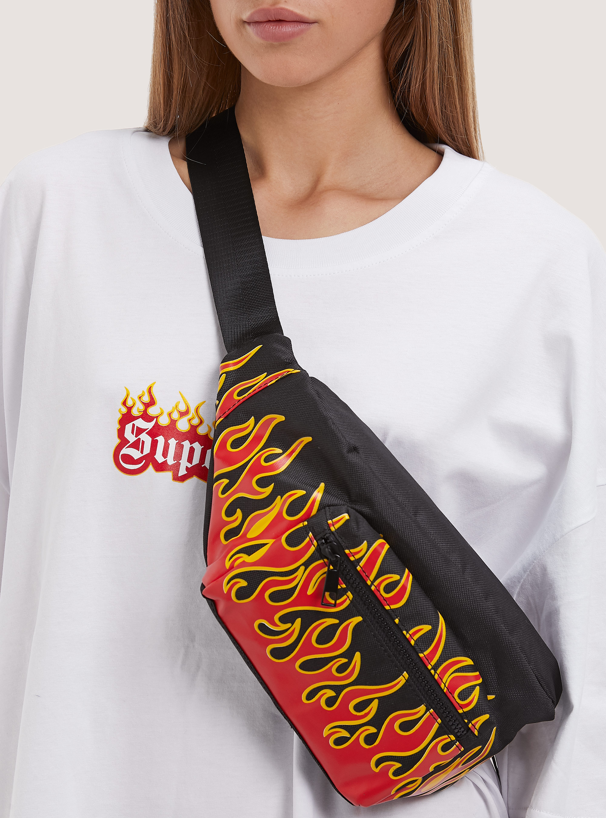 T-shirt with Flames Collection print, WH2 WHITE