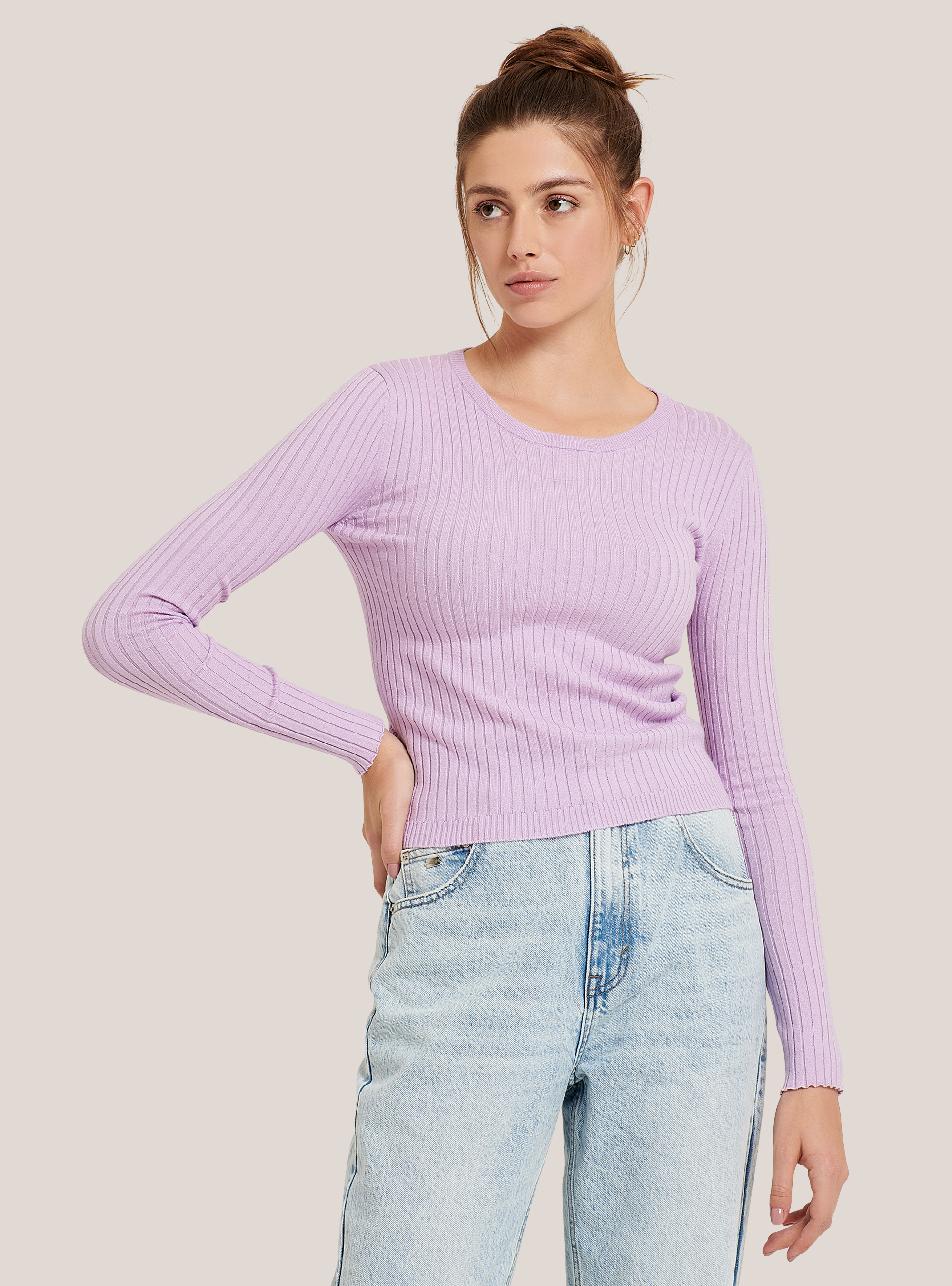 Jersey acanalado, C3303 LILLAC