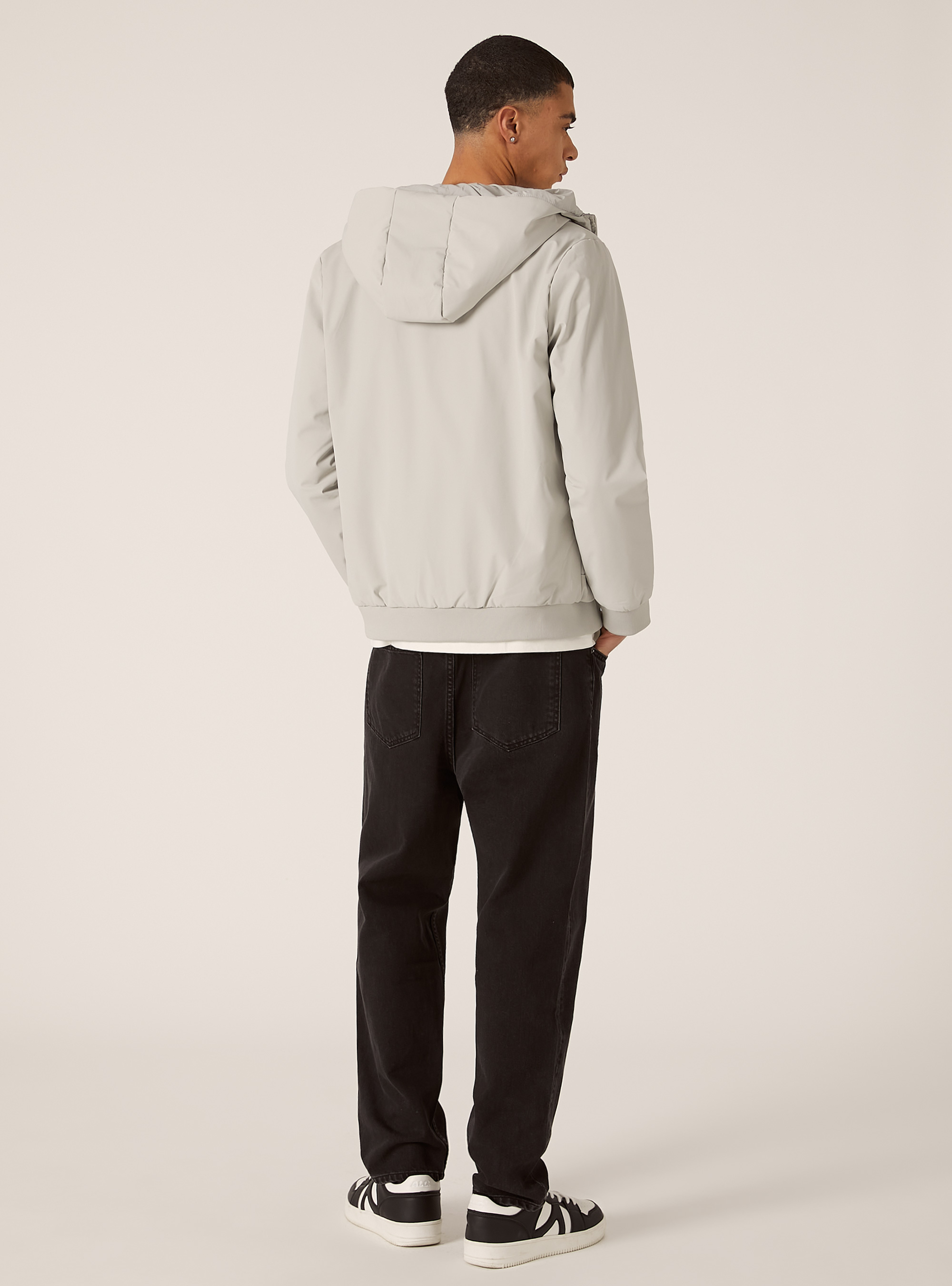 Giubbotto imbottito con cappuccio, GY3 GREY LIGHT