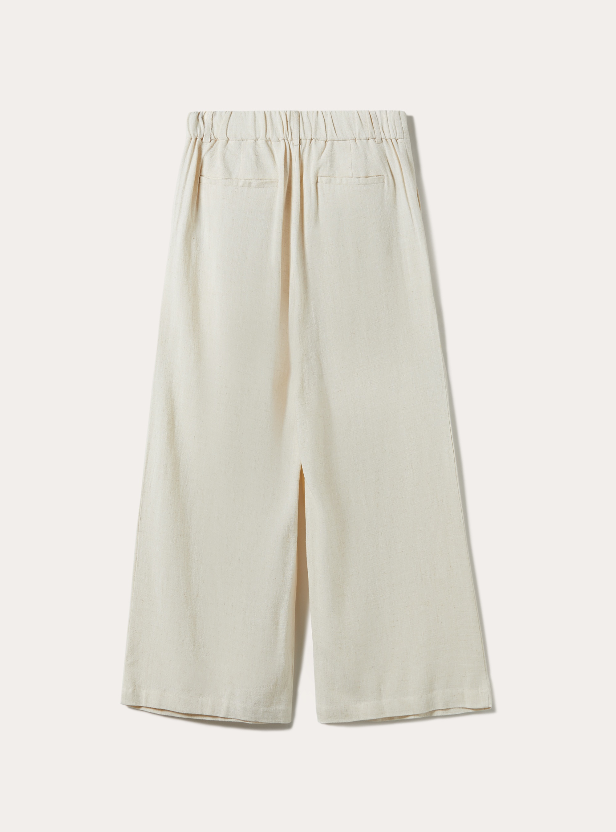 Linen blend wide leg trousers, MBG3 BEIGE MEL LIGHT